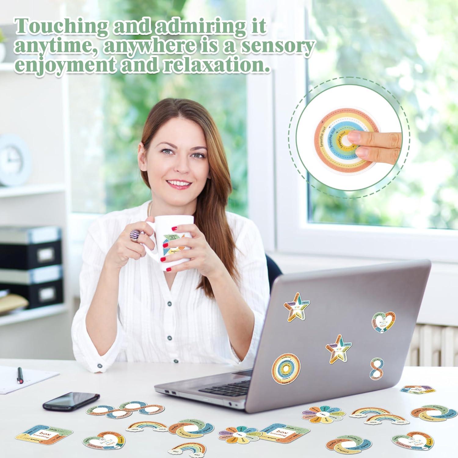 36 Stickers Calmantes Sondeng para Ansiedad - Texturizados Pastel