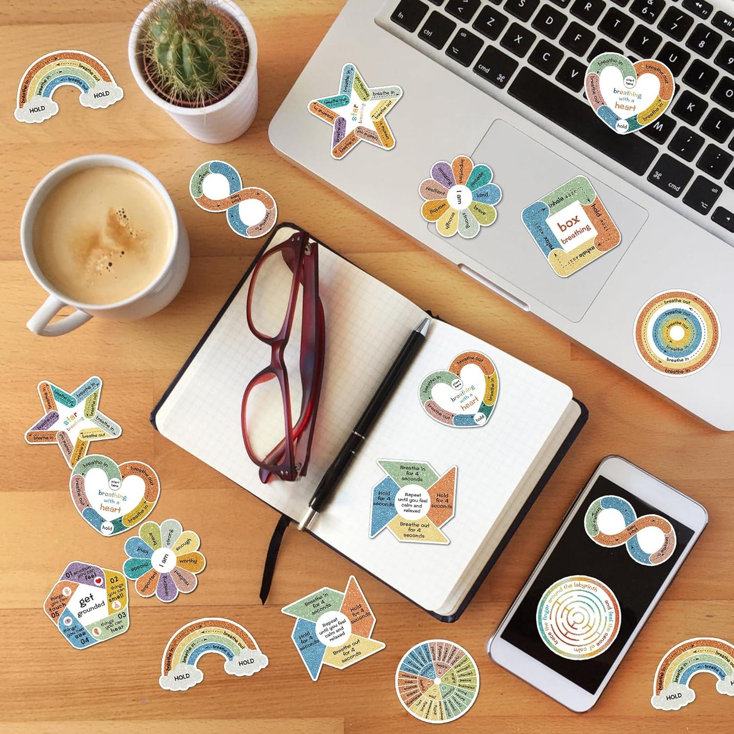 36 Stickers Calmantes Sondeng para Ansiedad - Texturizados Pastel