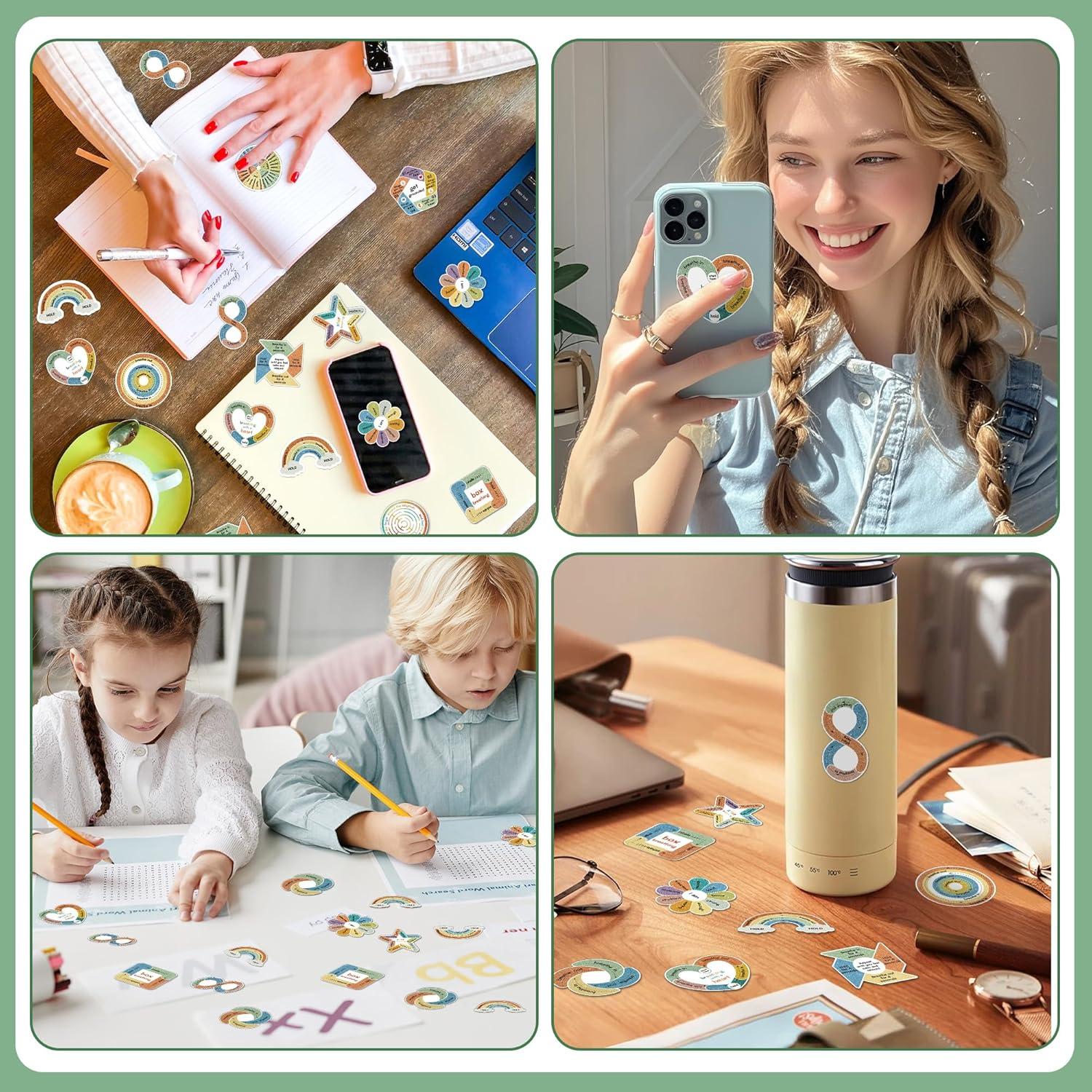 36 Stickers Calmantes Sondeng para Ansiedad - Texturizados Pastel