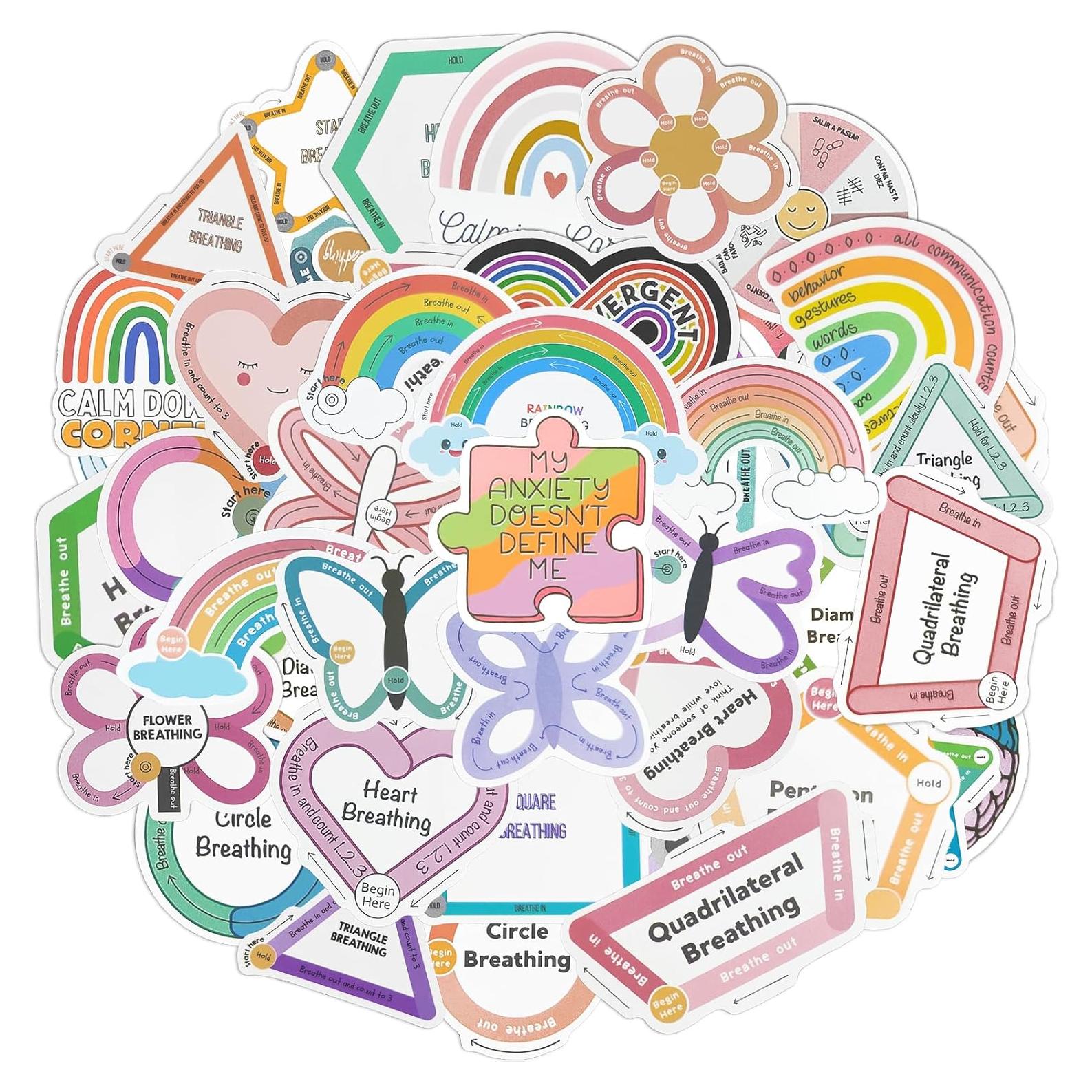 Pegatinas Sensoriales Antiestrés KYLELOVE - 50 Piezas Brillantes