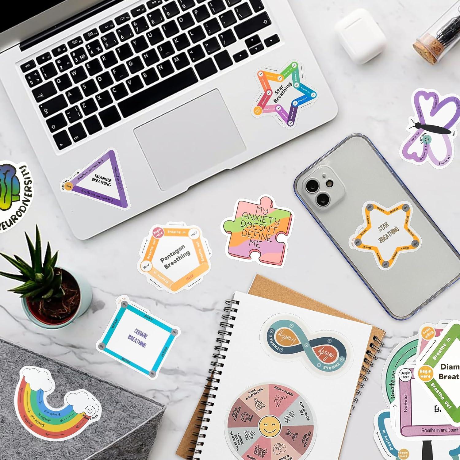 Pegatinas Sensoriales Antiestrés KYLELOVE - 50 Piezas Brillantes