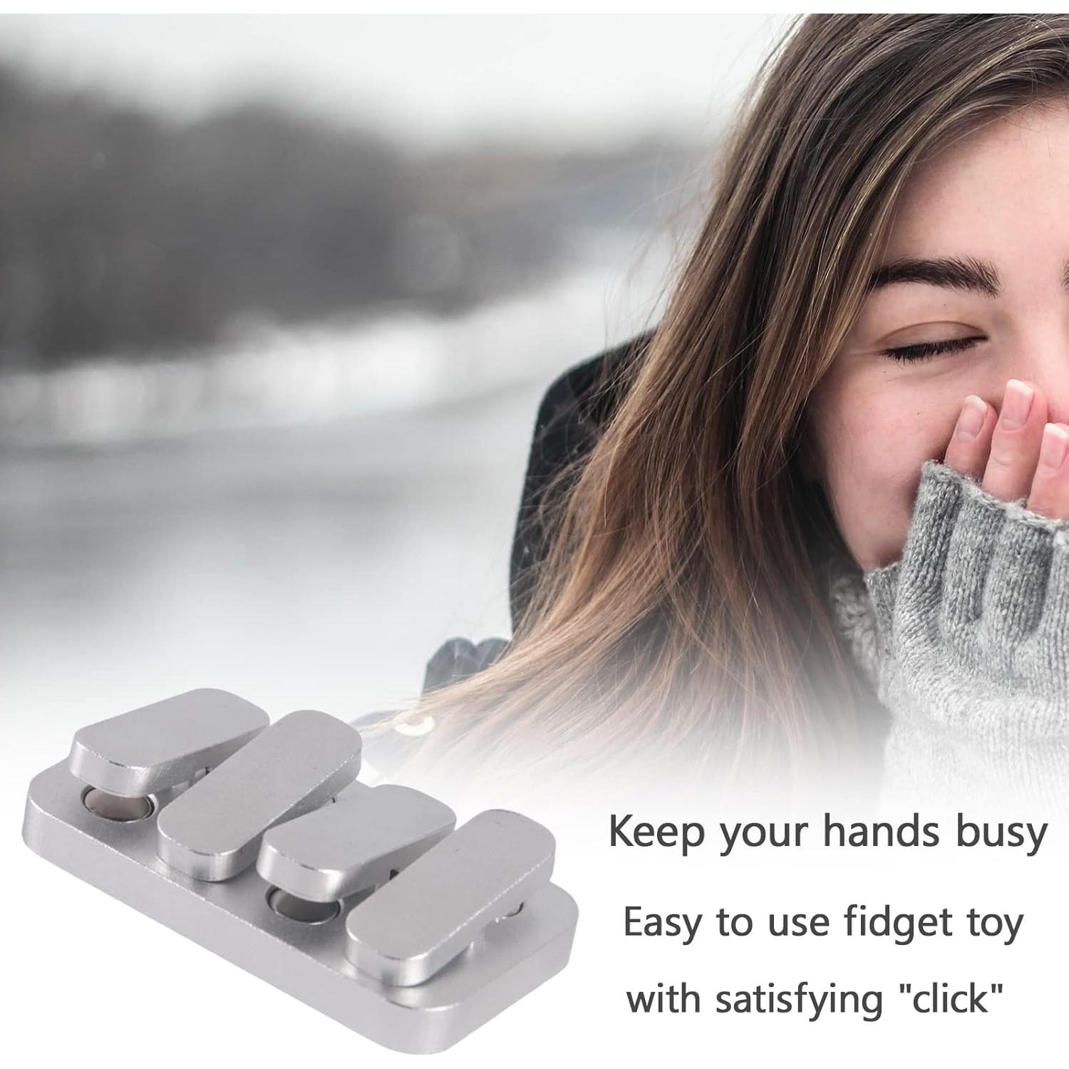 Deslizador Fidget de Metal WSHWXY Clicker EDC Plata Mate
