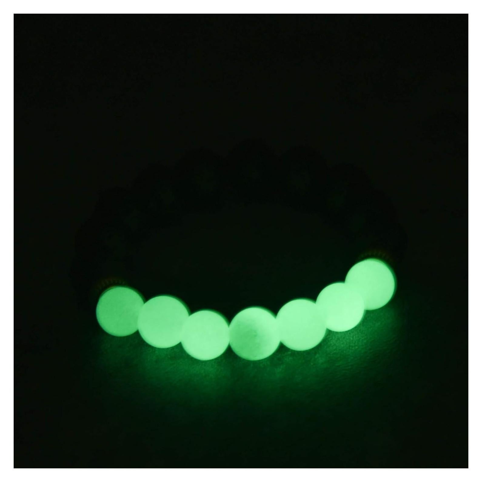 Pulsera Ajustable de Lava y Piedra Verde Mystiqs - Aromaterapia