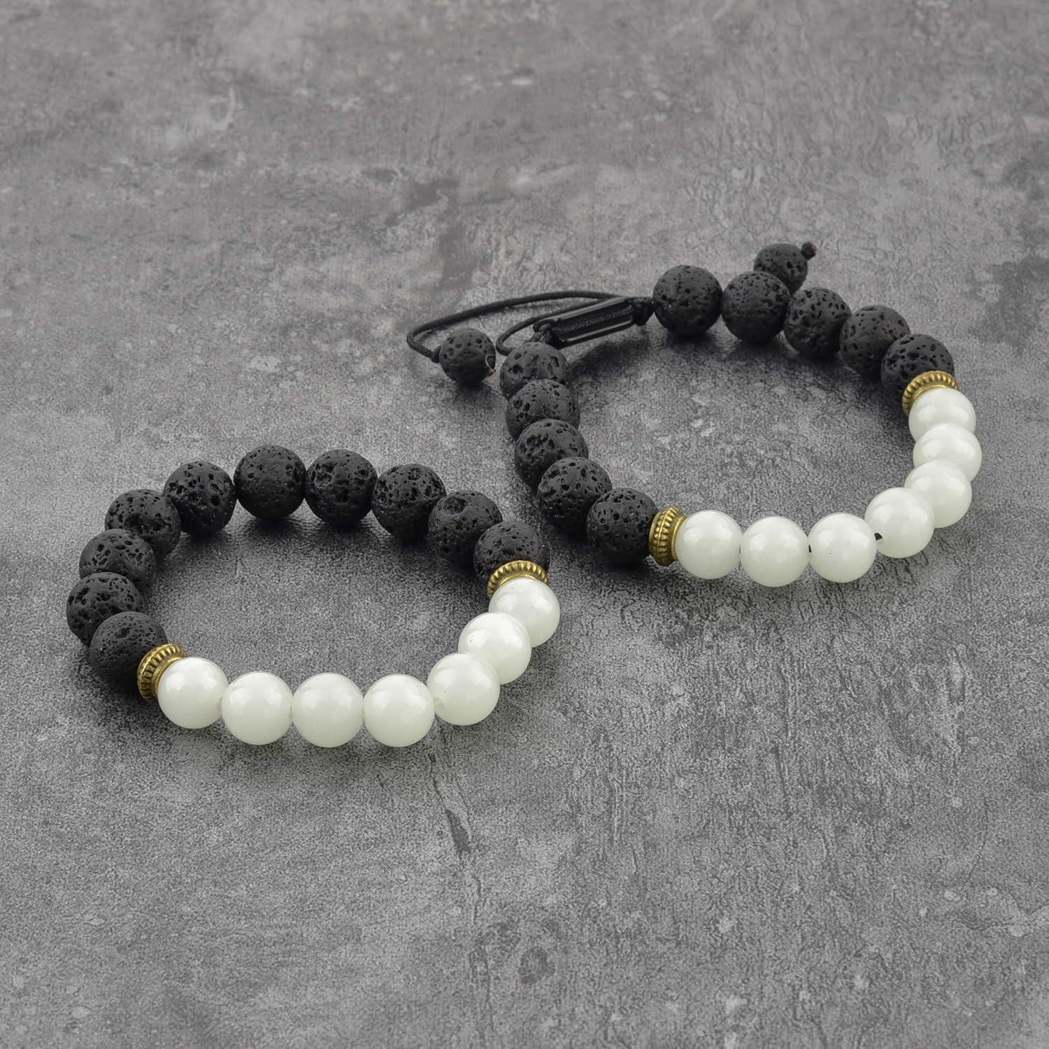 Pulsera Ajustable de Lava y Piedra Verde Mystiqs - Aromaterapia