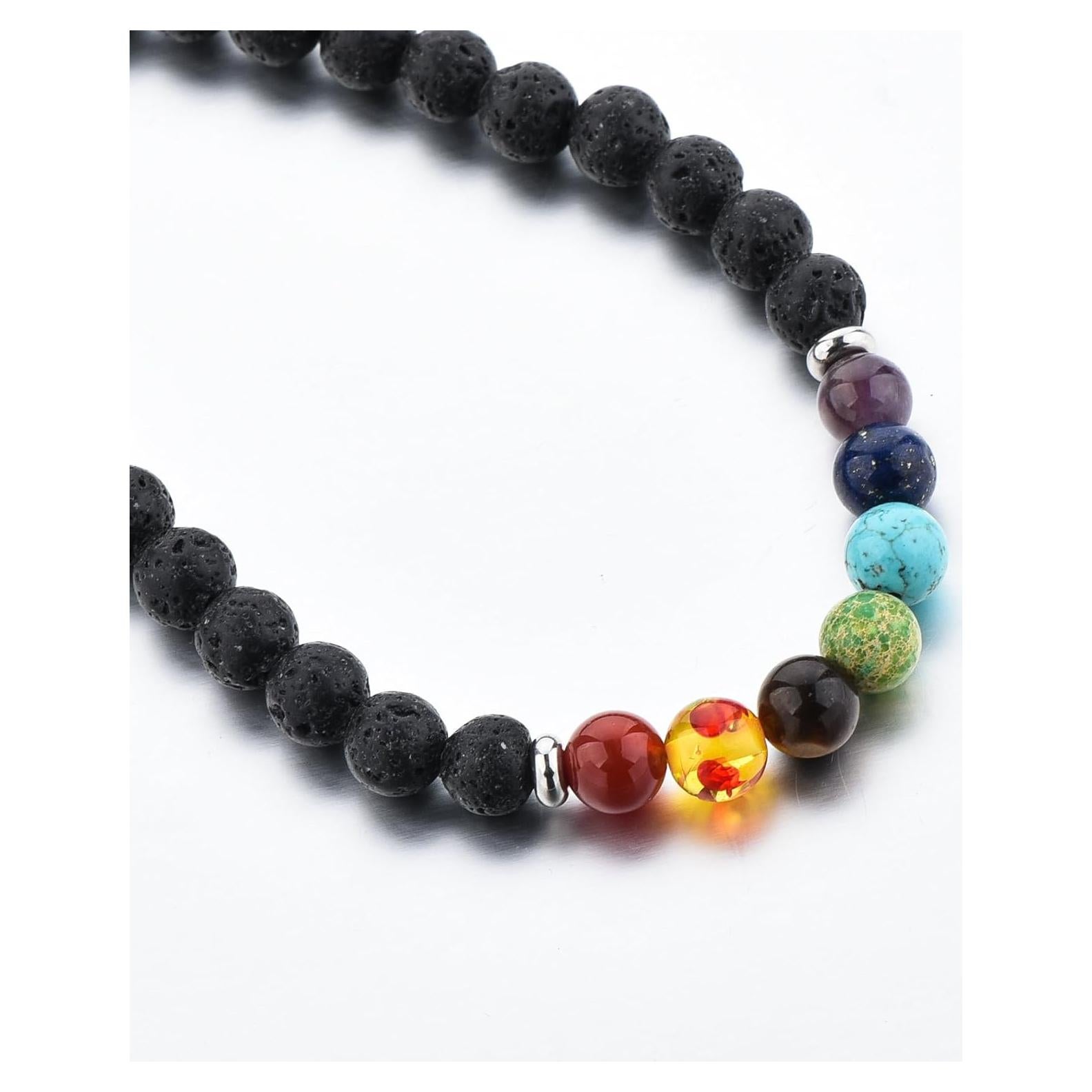 Collar de Lava Natural Mystiqs 62 cm Aromaterapia Hombre