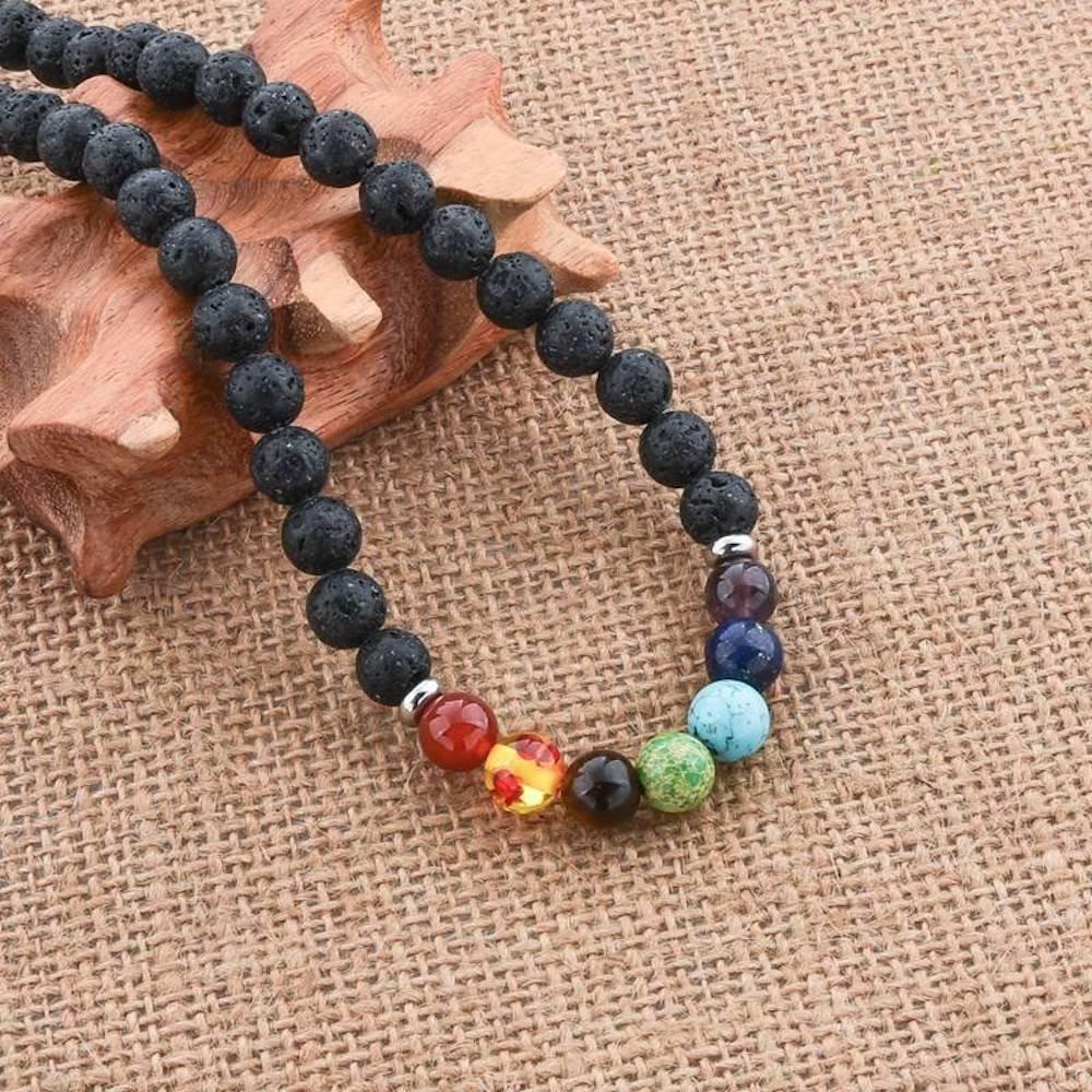 Collar de Lava Natural Mystiqs 62 cm Aromaterapia Hombre