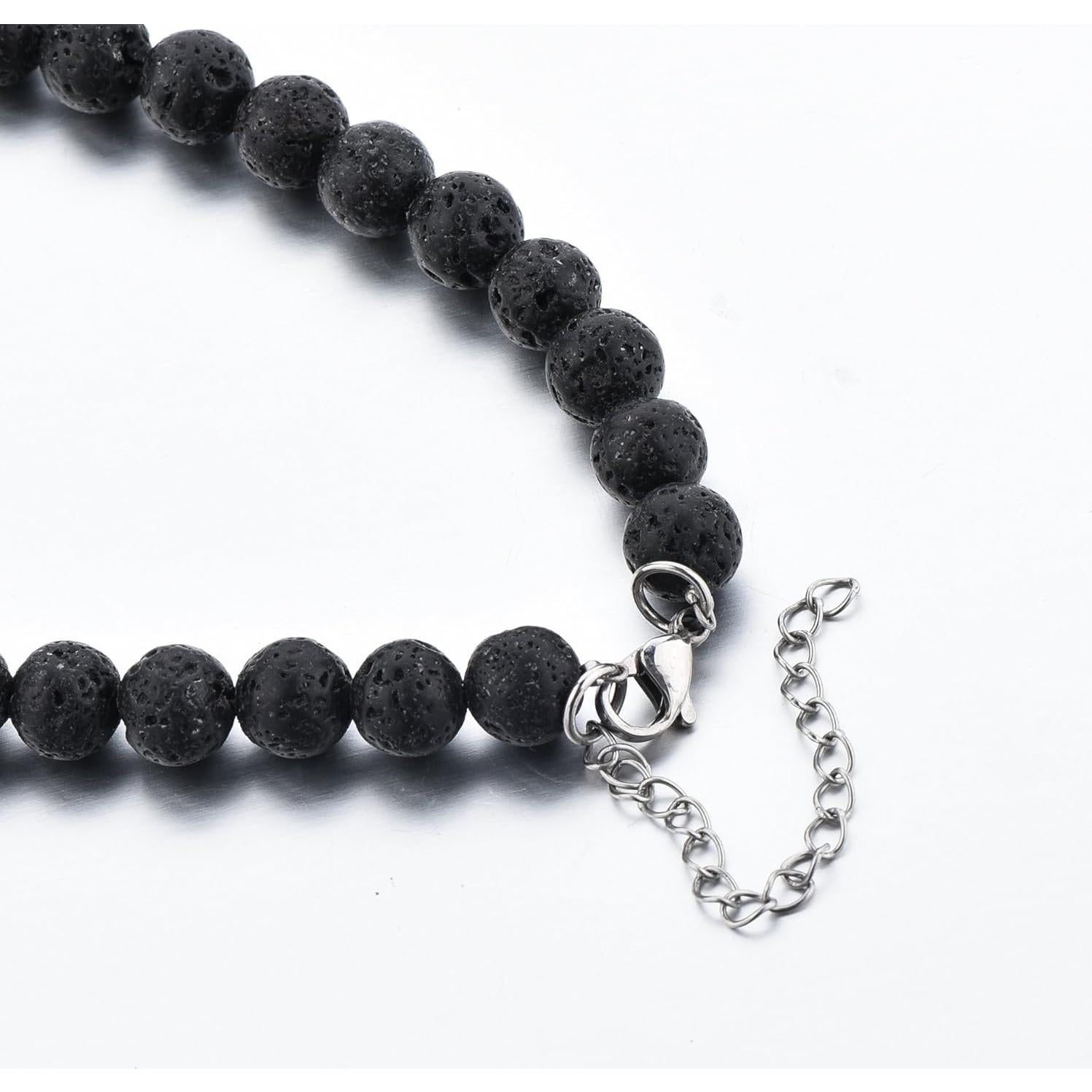 Collar de Lava Natural Mystiqs 62 cm Aromaterapia Hombre