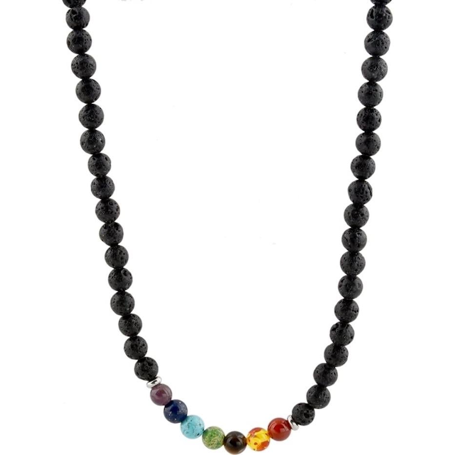Collar de Lava Natural Mystiqs 62 cm Aromaterapia Hombre