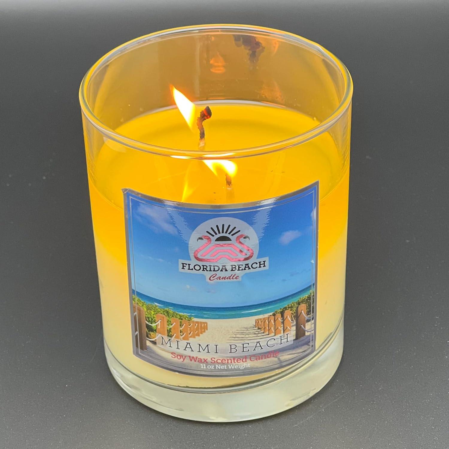 Vela Aromática Miami Beach 311g Soja Natural Piña Coco Vainilla