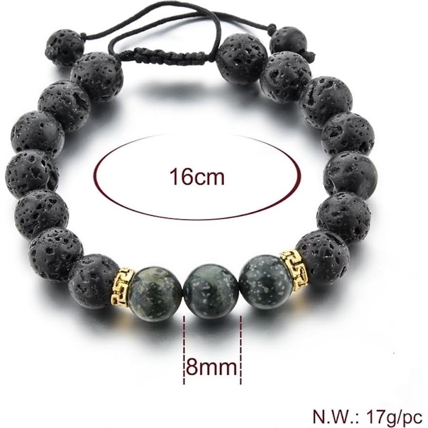 Pulsera Volcánica Ajustable Mystiqs para Niños y Adultos - Difusor de Aceite Esencial