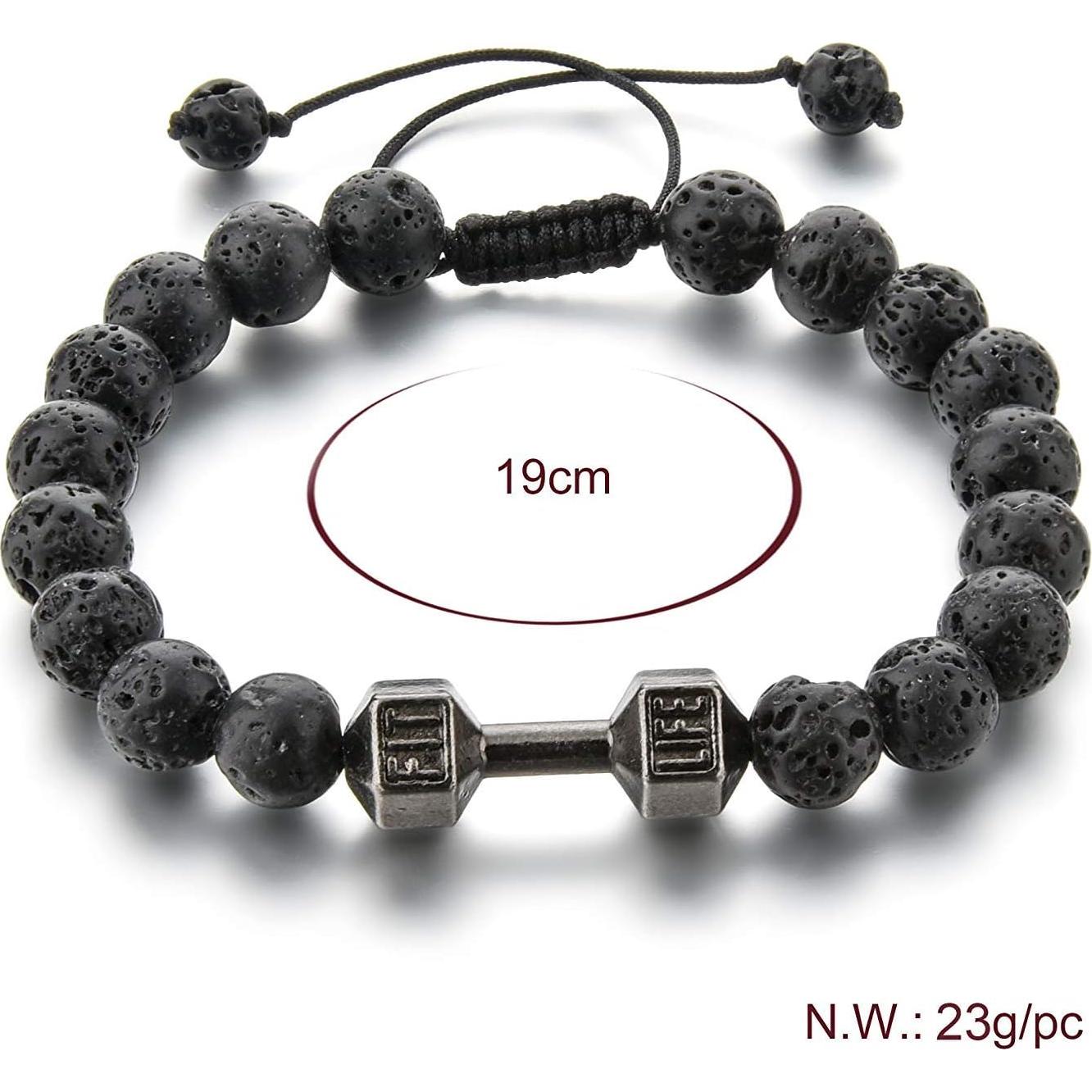 Pulsera de Lava Ajustable Mystiqs para Aromaterapia Unisex