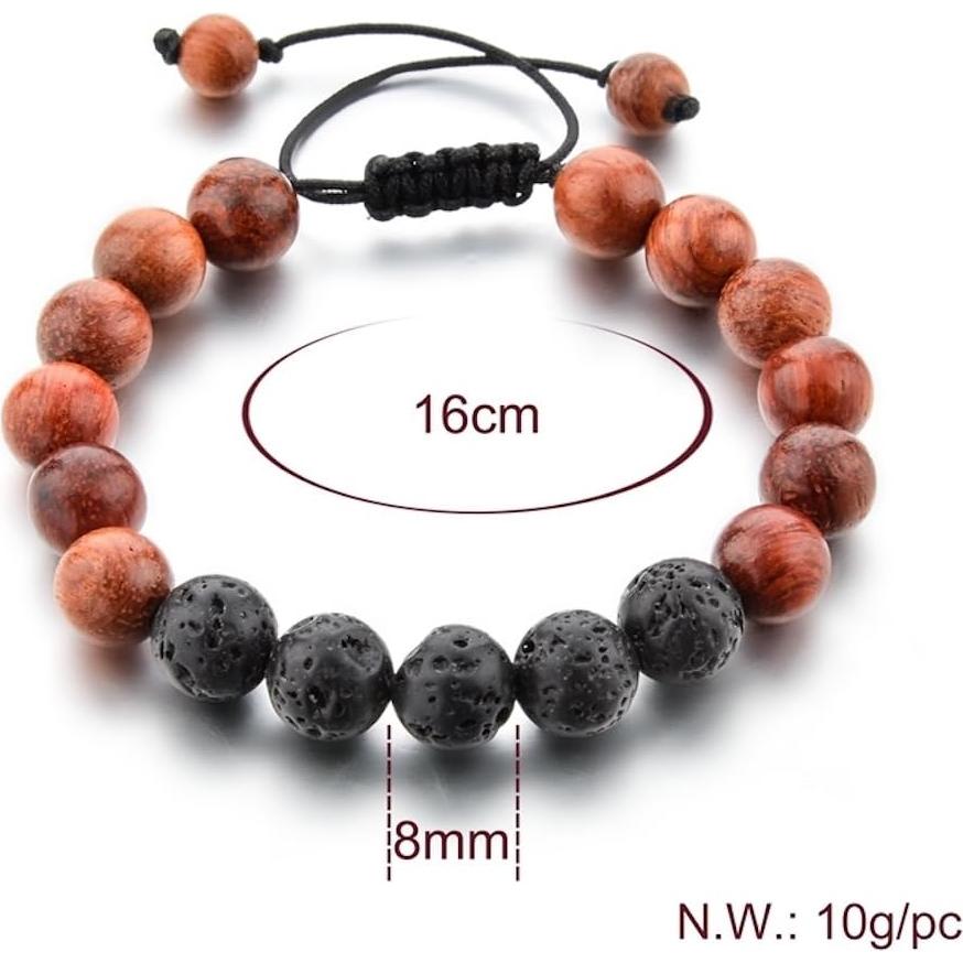 Pulsera Volcánica Mystiqs Ajustable para Aromaterapia