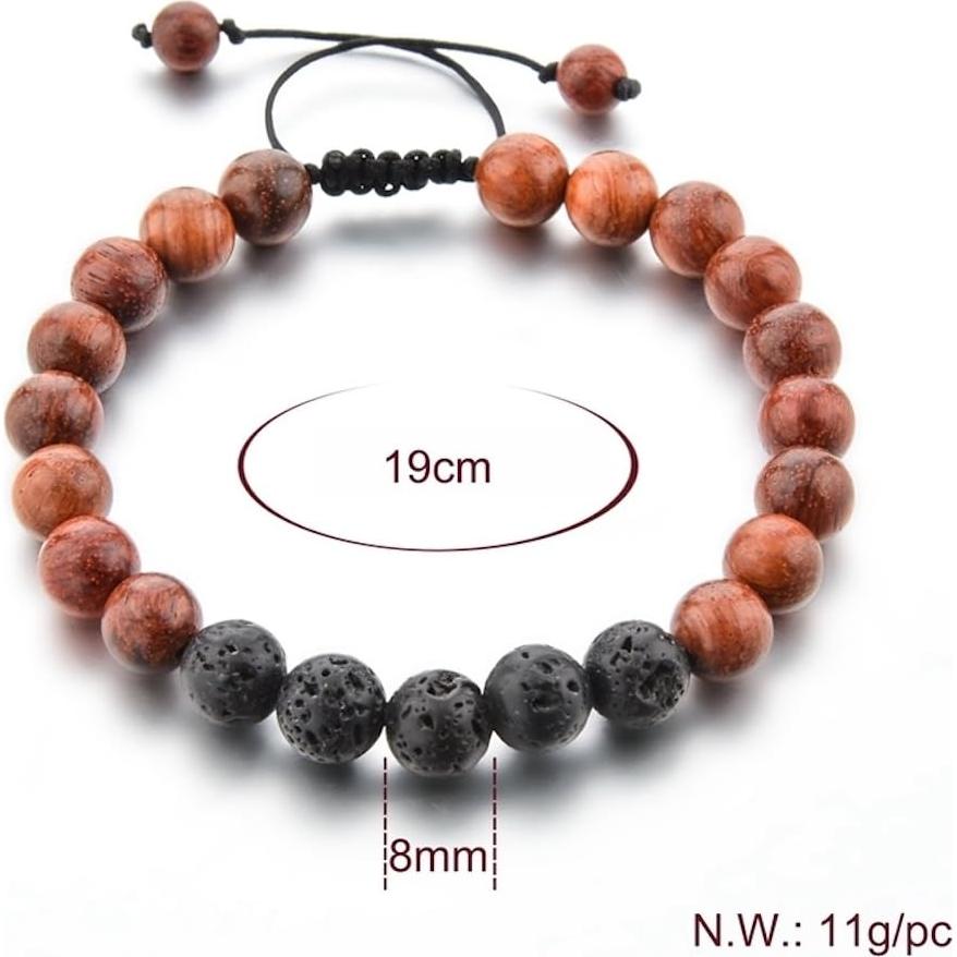 Pulsera Volcánica Mystiqs Ajustable para Aromaterapia