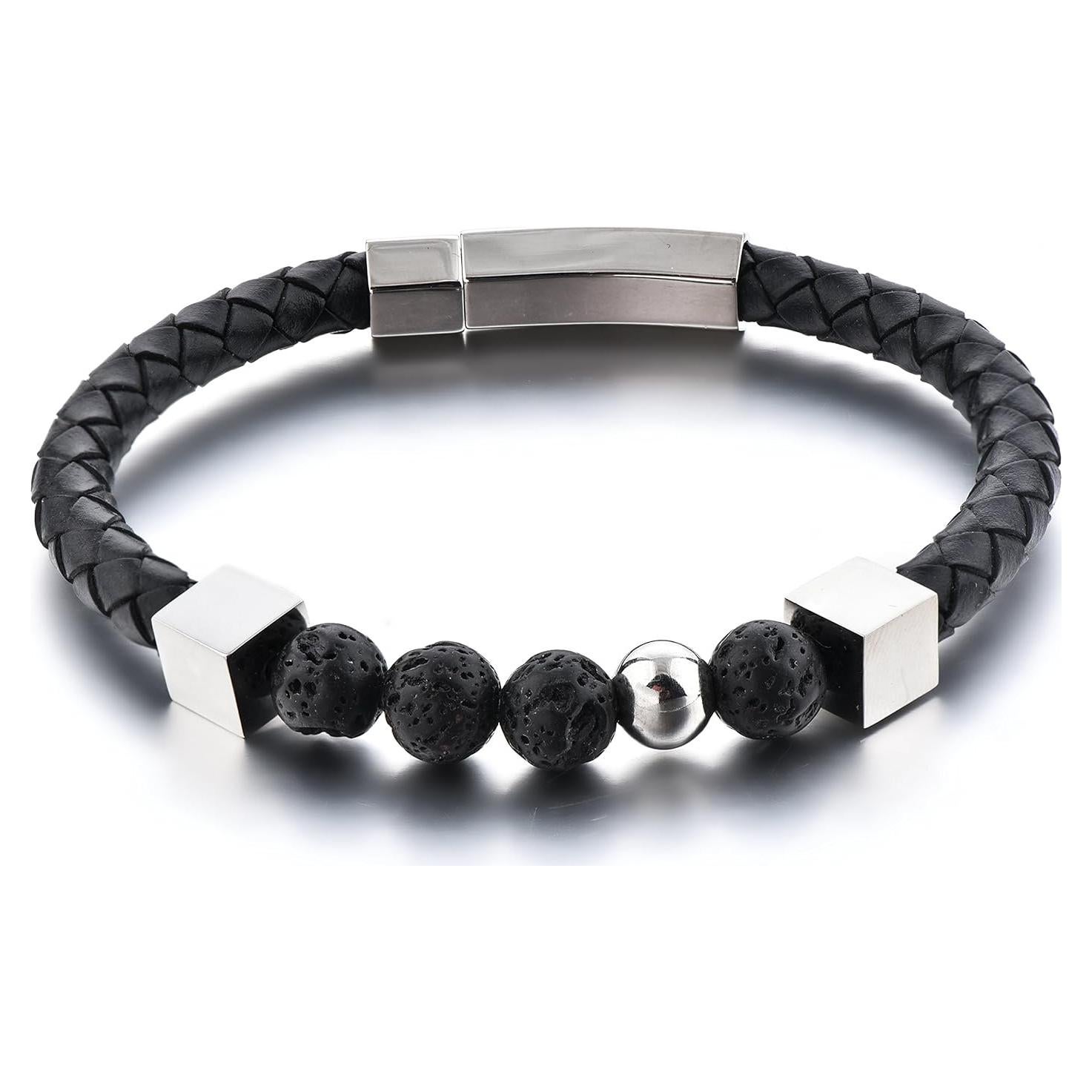 Pulsera de Lava Volcánica Mystiqs para Hombres - Aromaterapia