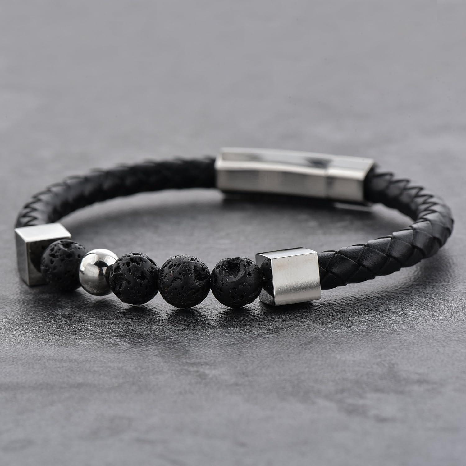 Pulsera de Lava Volcánica Mystiqs para Hombres - Aromaterapia