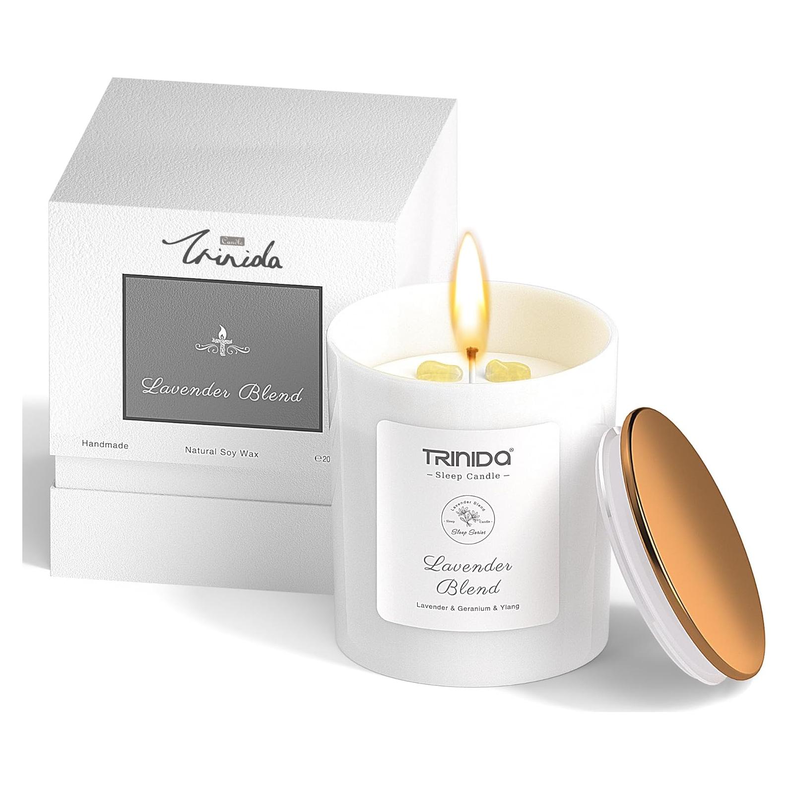 Vela Aromaterapia Trinida Cera Soja con Cristal Citrino 450g