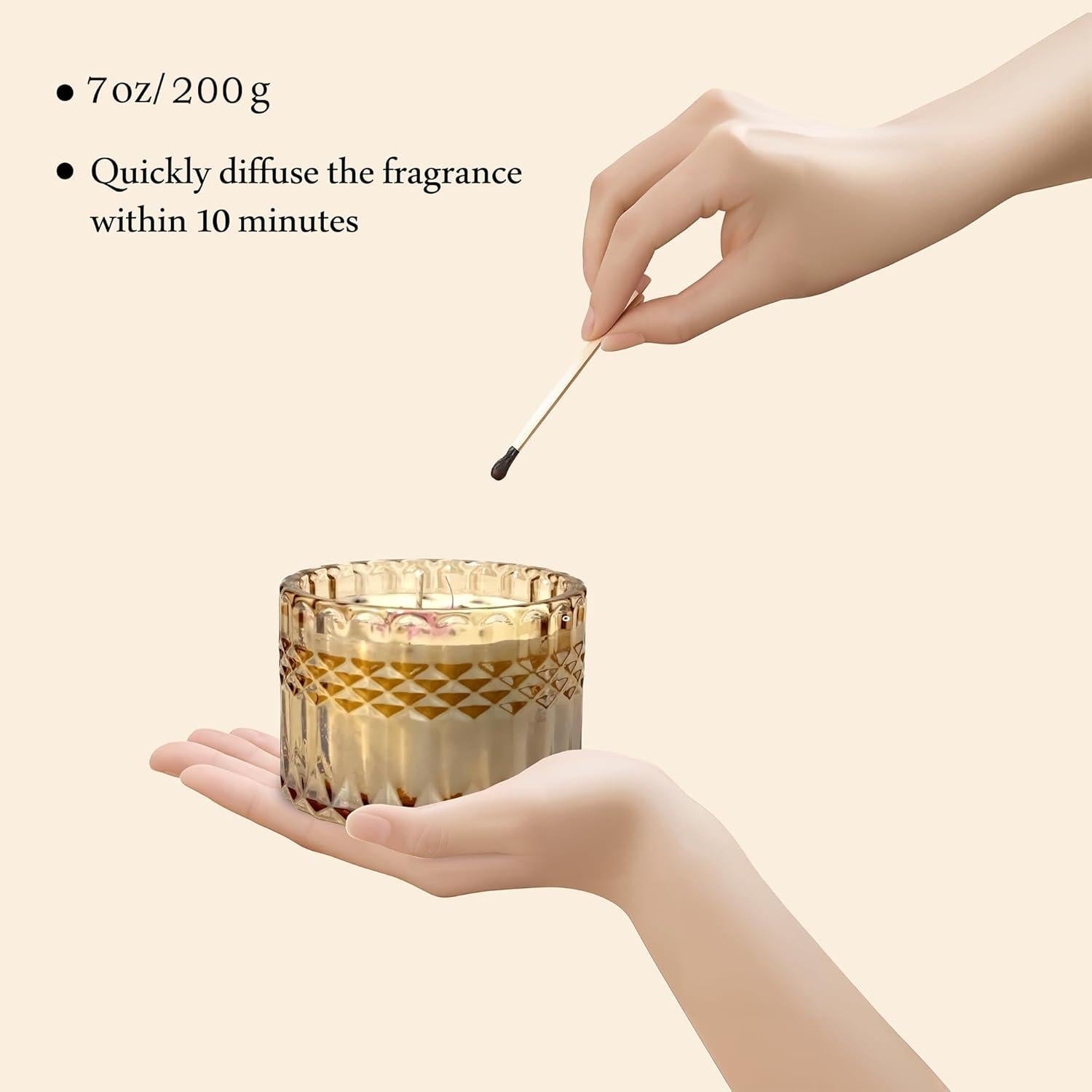 Juego de Velas de Soja CHFILZLE 200g Lavanda y Vainilla