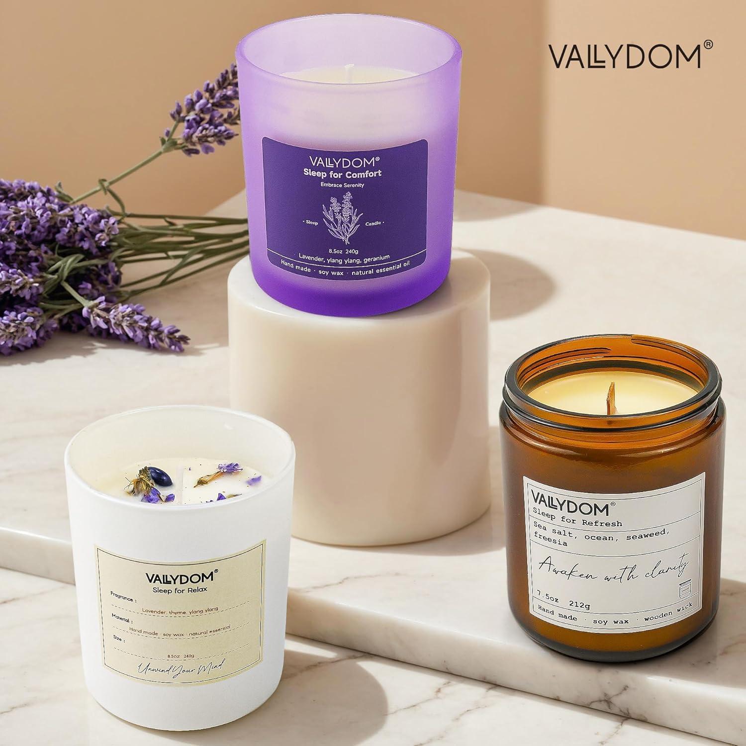 Vela Aromática Vallydom 7.5oz de Soja con Pabilo de Madera