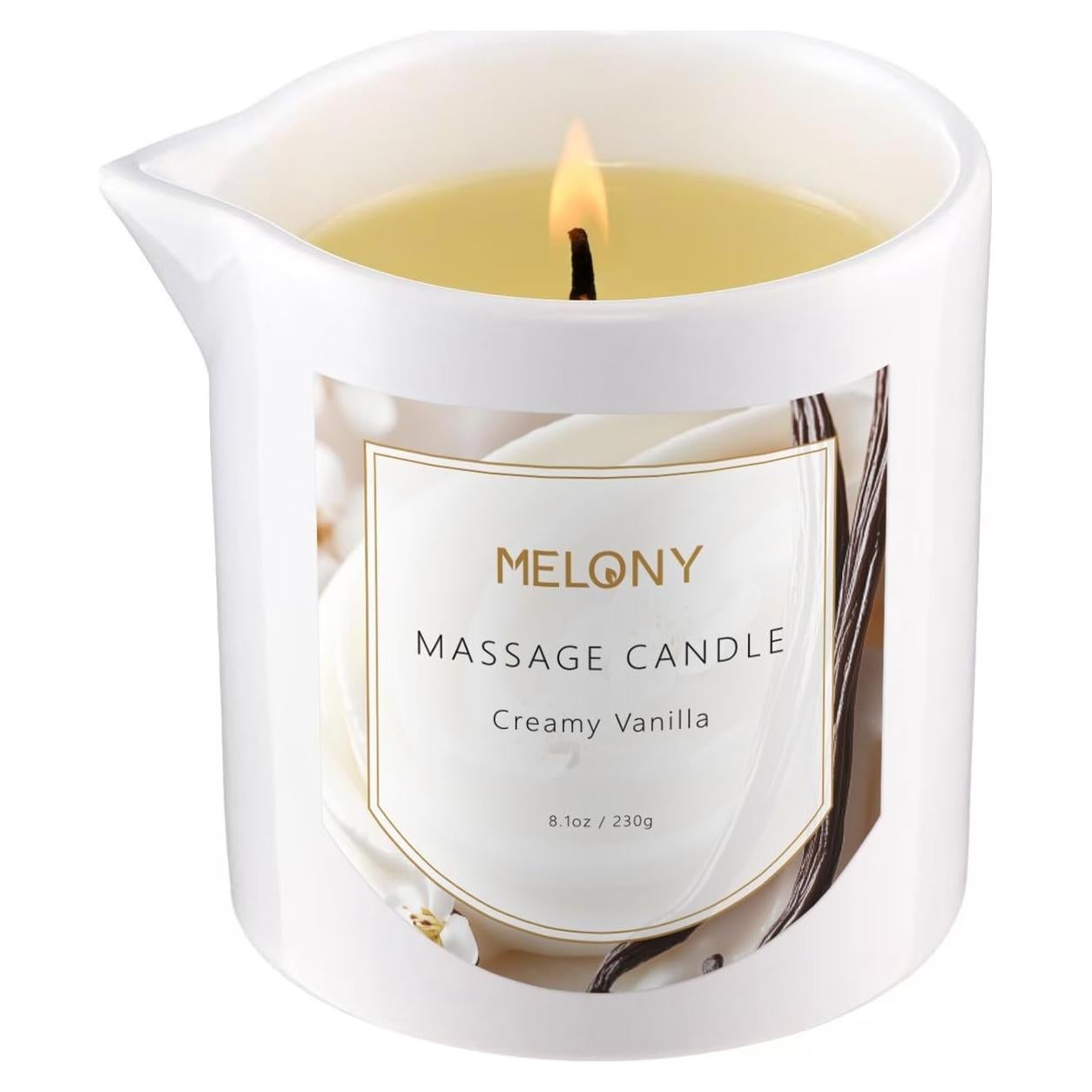 Vela de Masaje Hidratante MELONY 230g Vainilla Cremosa