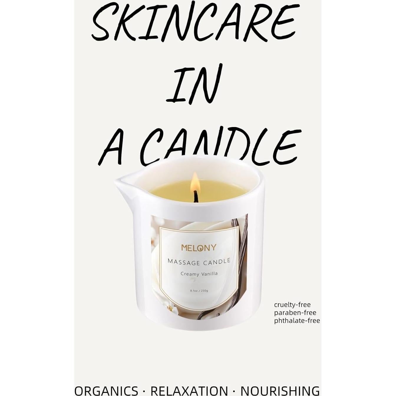 Vela de Masaje Hidratante MELONY 230g Vainilla Cremosa