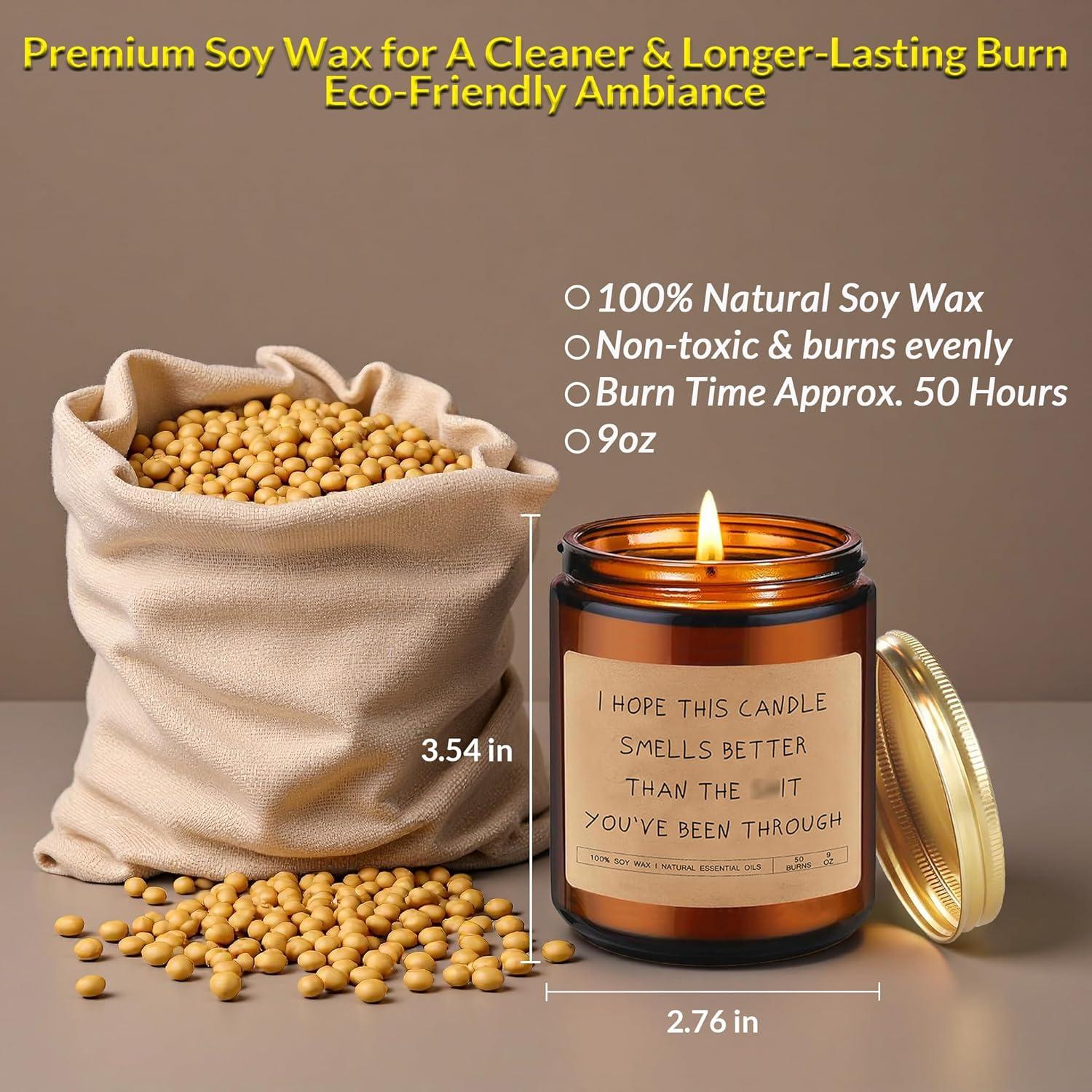 Vela de Soja Lavanda y Enebro en Tarro de Vidrio Ámbar - 50 Horas