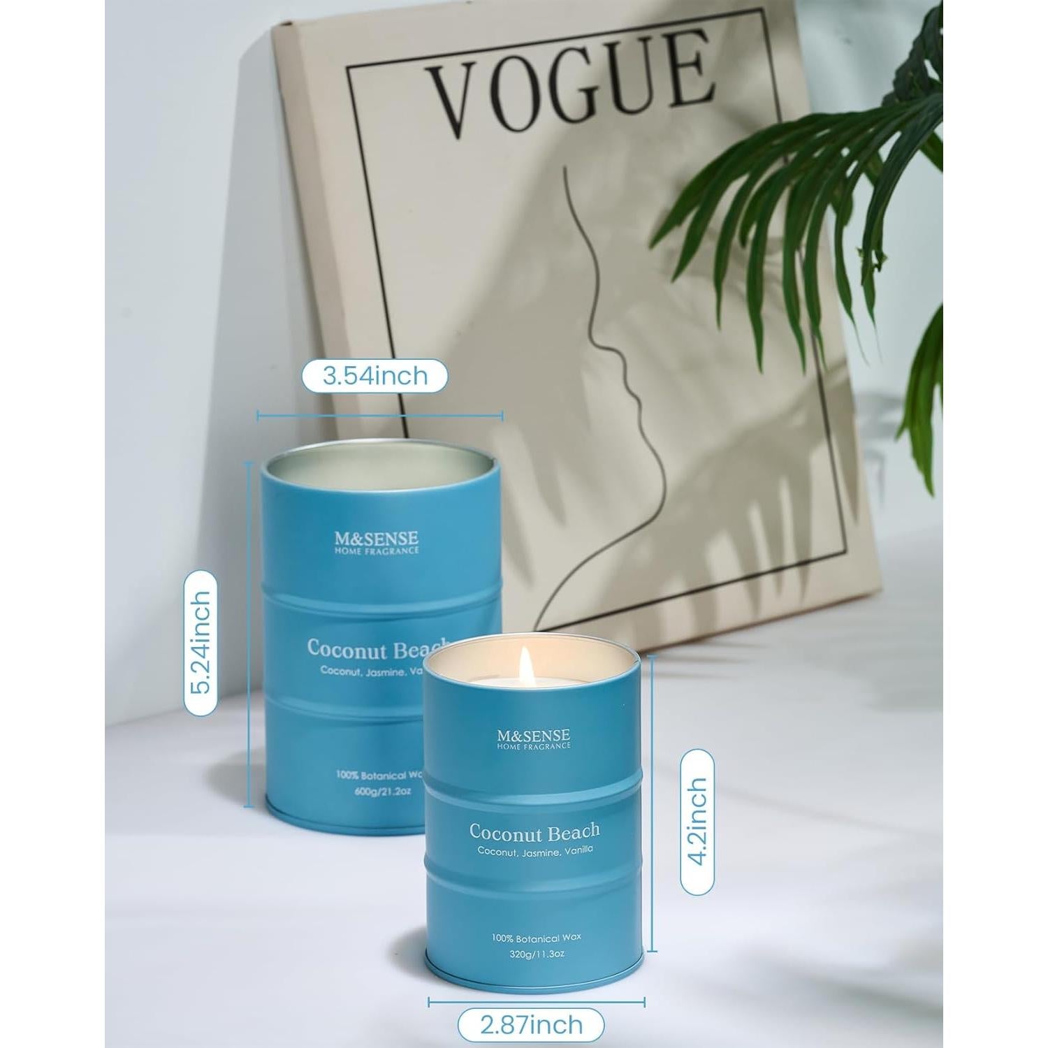 Vela Aromática M&SENSE Coco Playa 320g - Alivio del Estrés