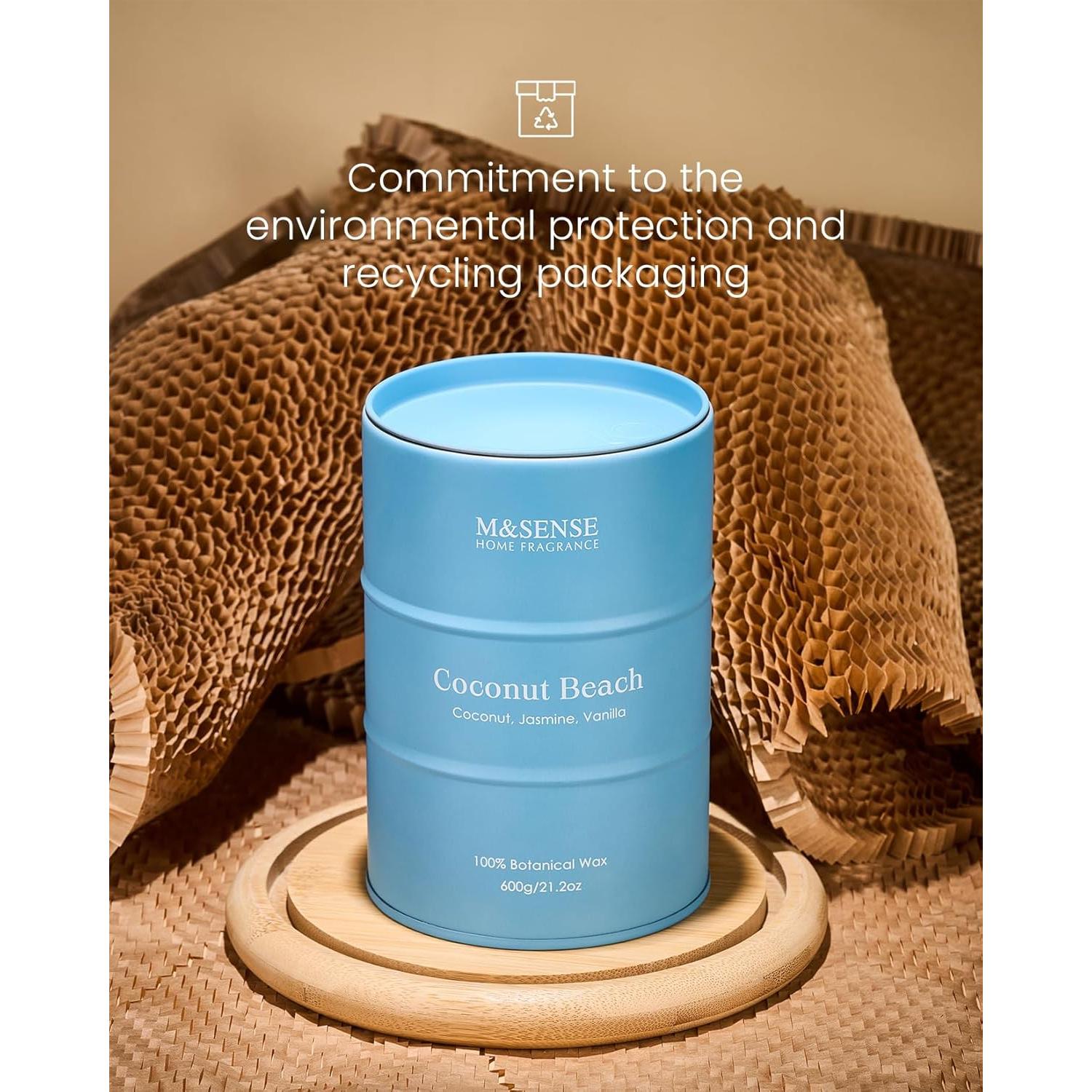 Vela Aromática M&SENSE Coco Playa 320g - Alivio del Estrés