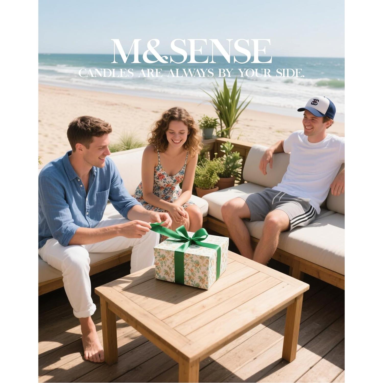 Vela Aromática M&SENSE Coco Playa 320g - Alivio del Estrés