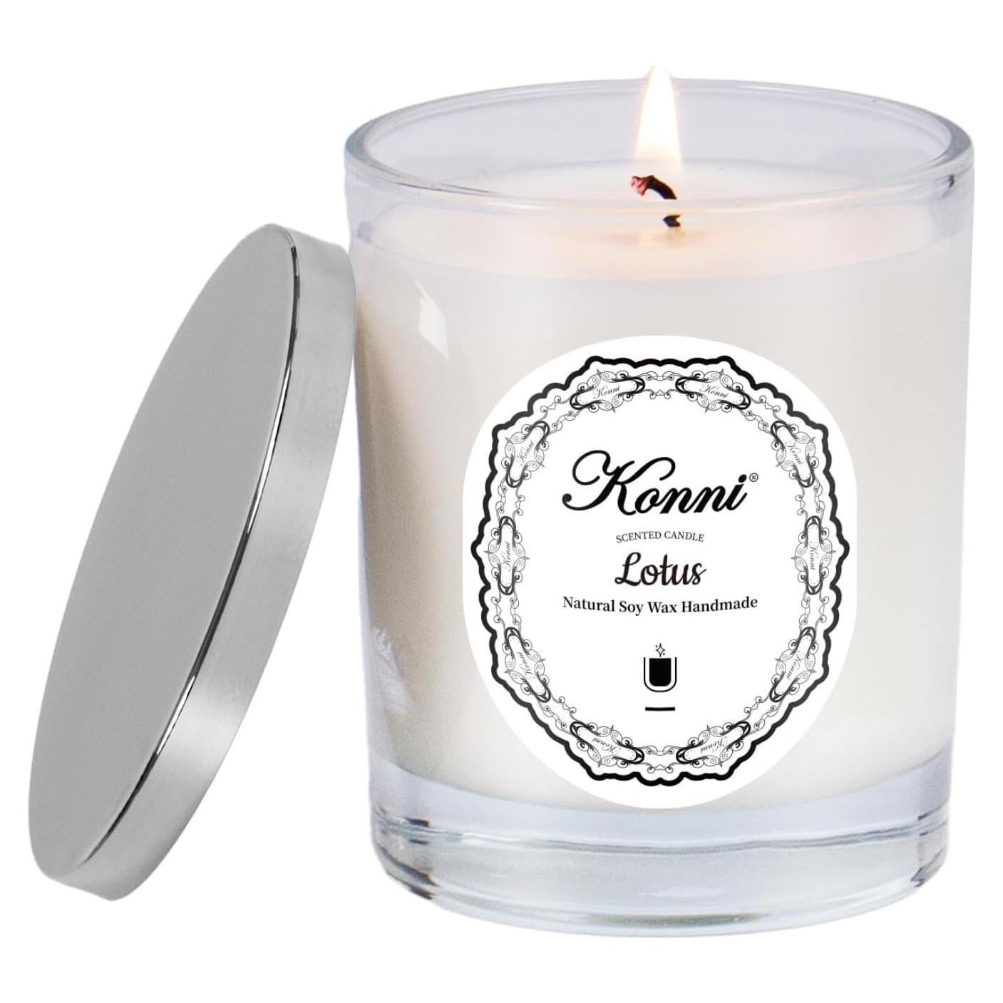 Vela Aromática de Soja KONNI Loto 200g - Aromaterapia Relax