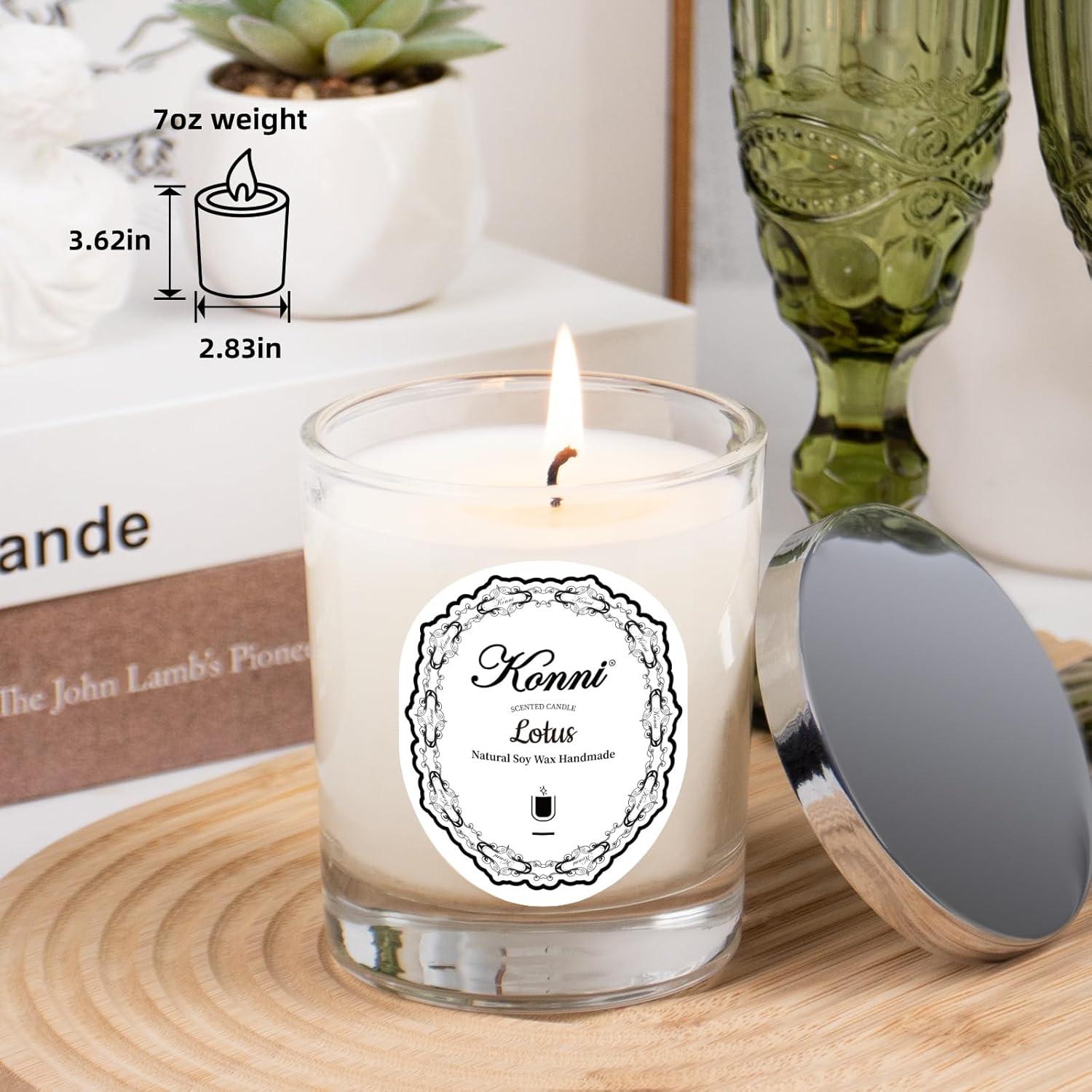 Vela Aromática de Soja KONNI Loto 200g - Aromaterapia Relax