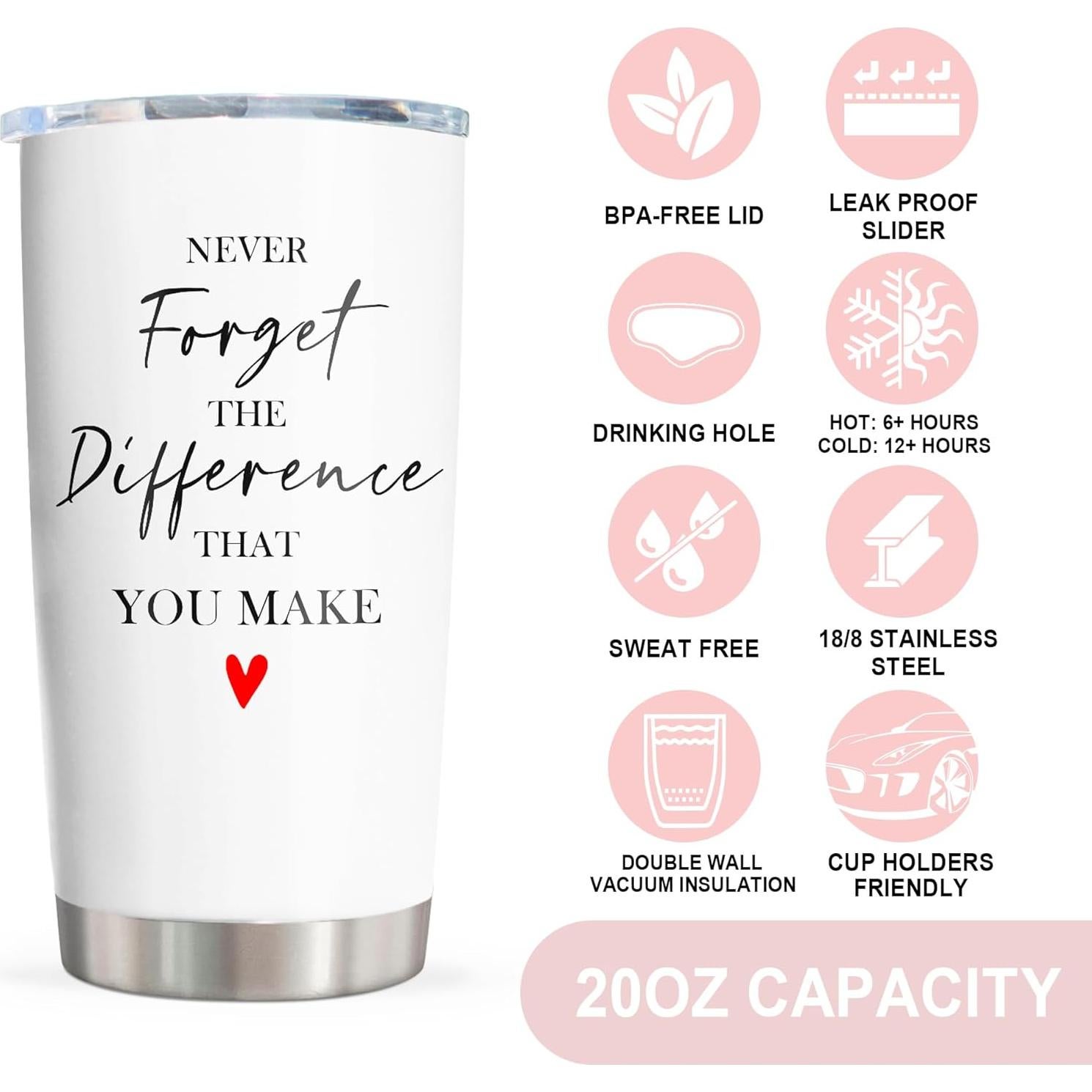 Vaso Pudmaple 20oz Aislado con Mensaje de Agradecimiento