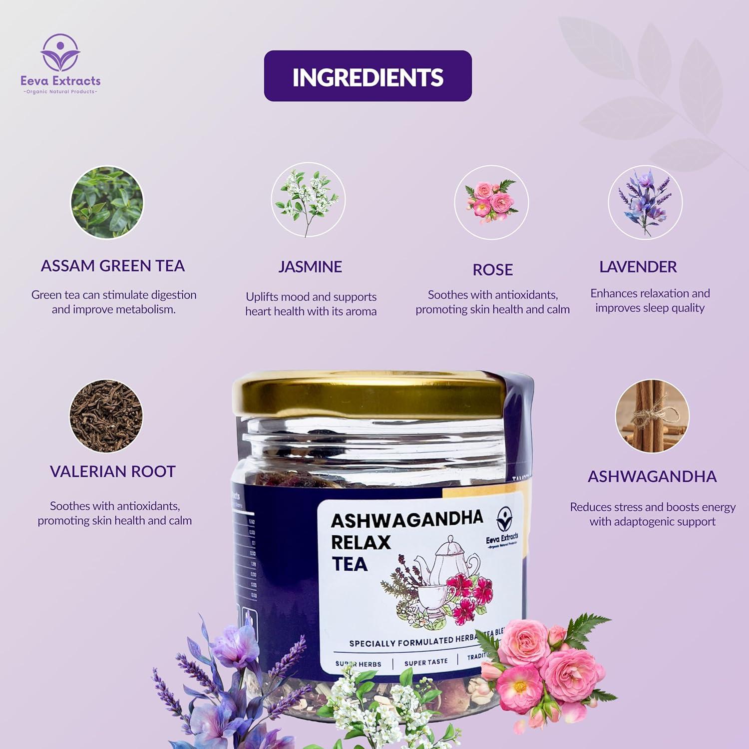 Té Herbal Relajante Eeva Extracts con Ashwagandha 25g