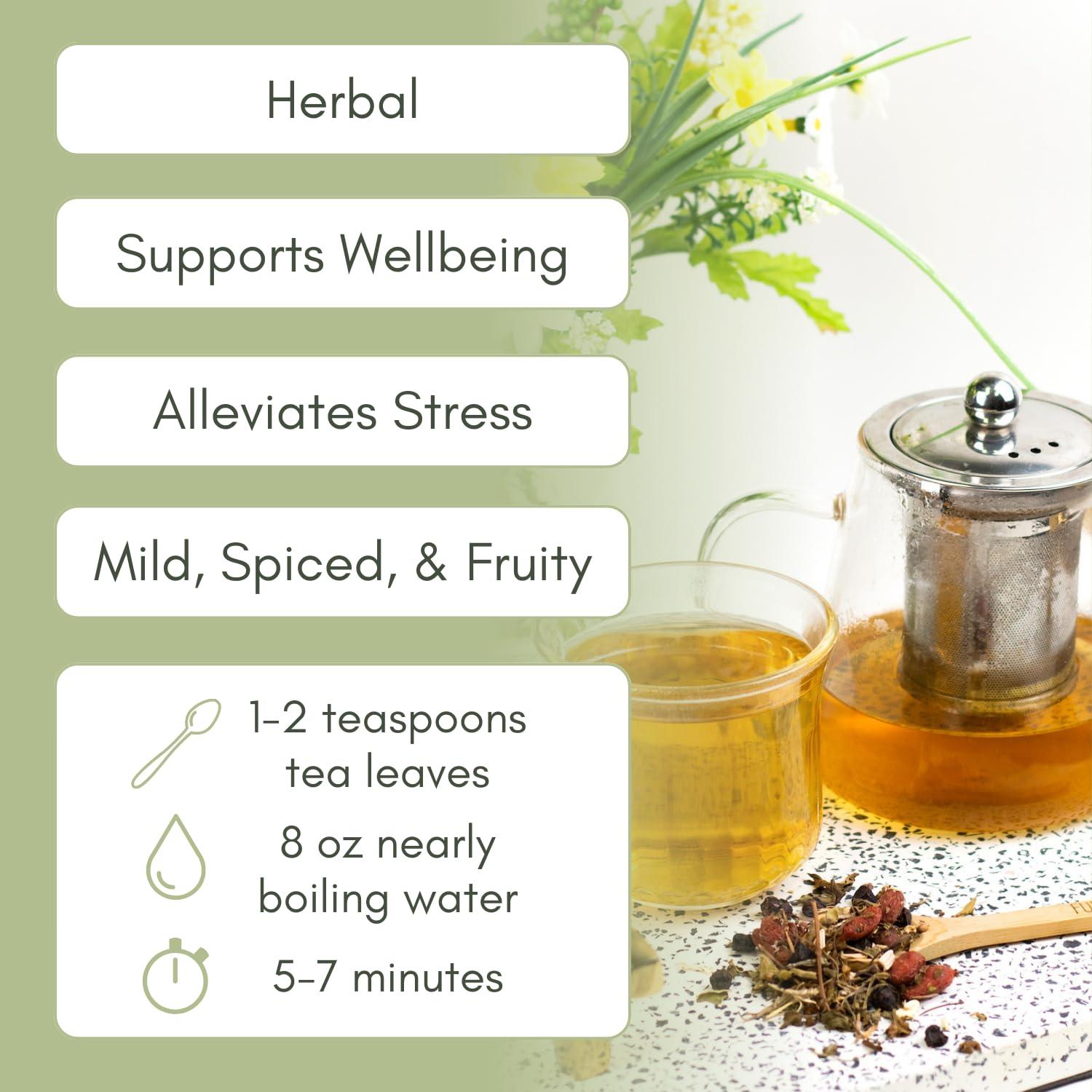 Té Herbal Adaptógeno Orgánico 226g - Full Leaf Tea Co.