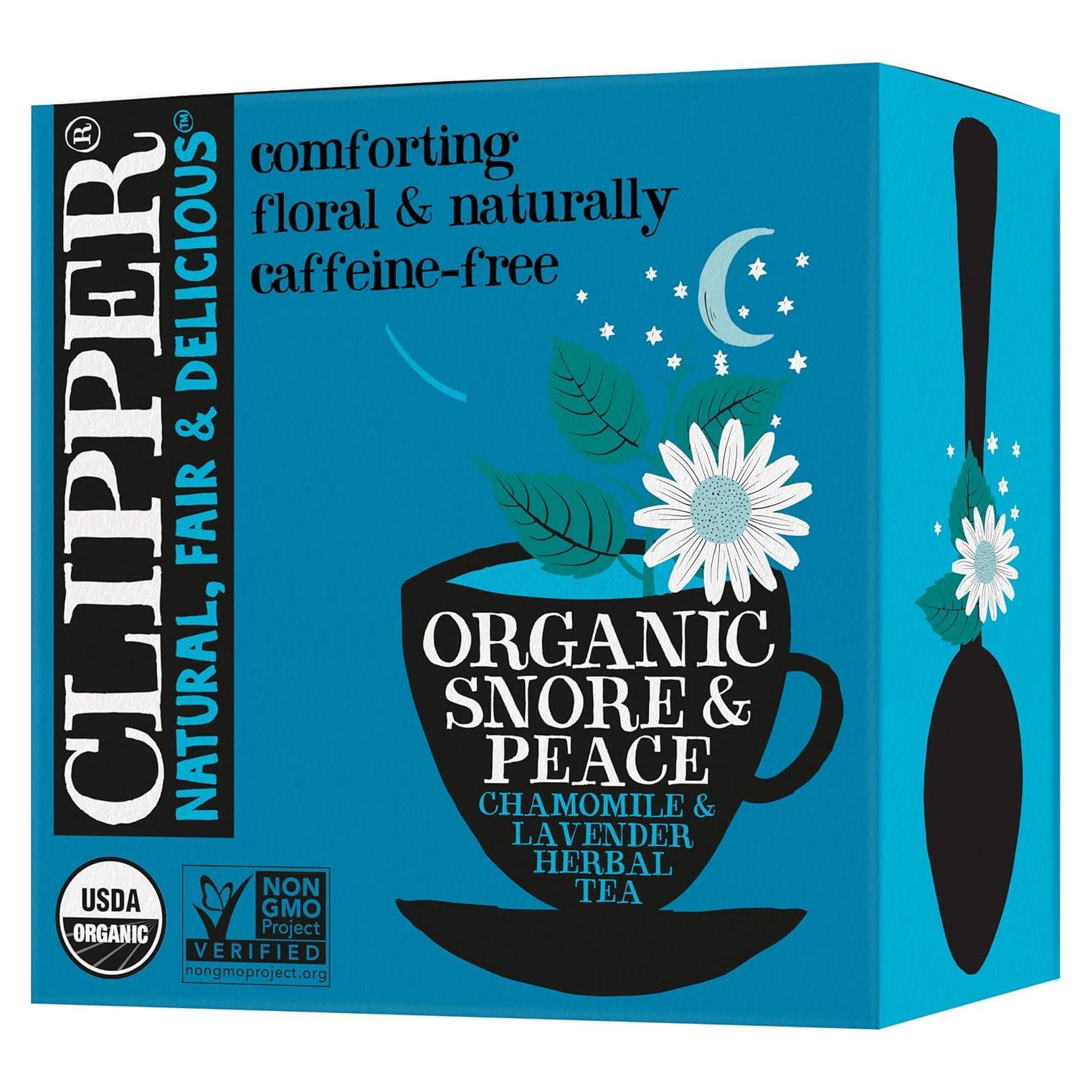 Té Herbal Clipper Snore & Peace Manzanilla y Lavanda - 50 Bolsitas