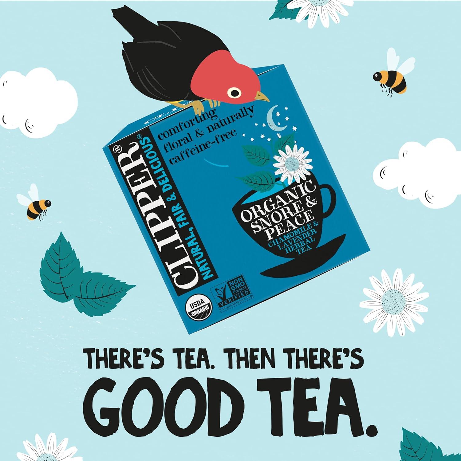 Té Herbal Clipper Snore & Peace Manzanilla y Lavanda - 50 Bolsitas