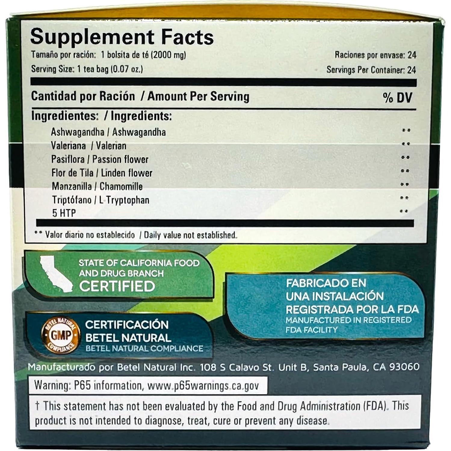 Té Ansiedadzero Betel Natural - 24 Bolsitas de Relajación