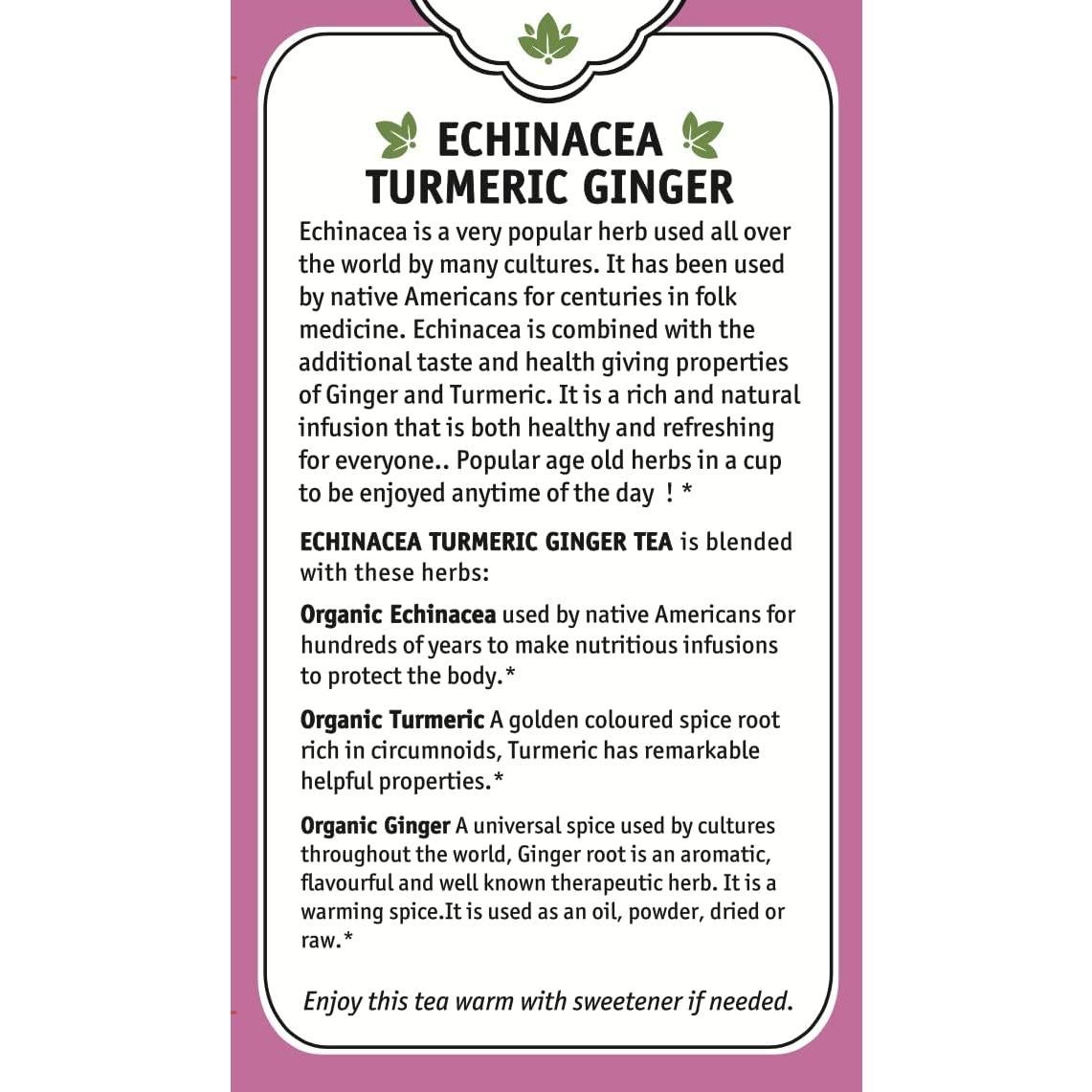 Té Herbal Cup Echinacea, Cúrcuma y Jengibre Orgánico 6 Paquetes