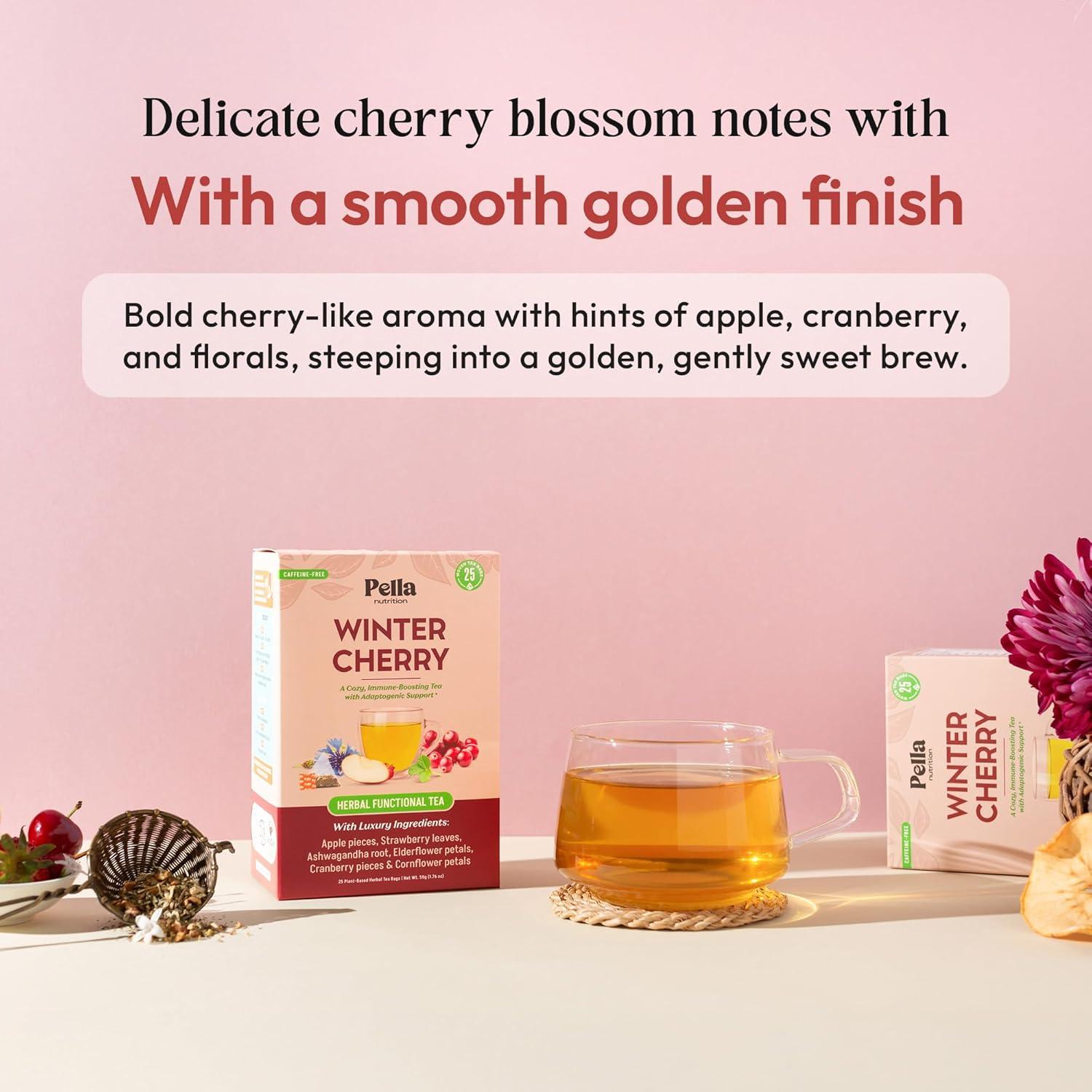 Té Herbal Pella Nutrition Ashwagandha Cereza Invierno 25 Bolsitas