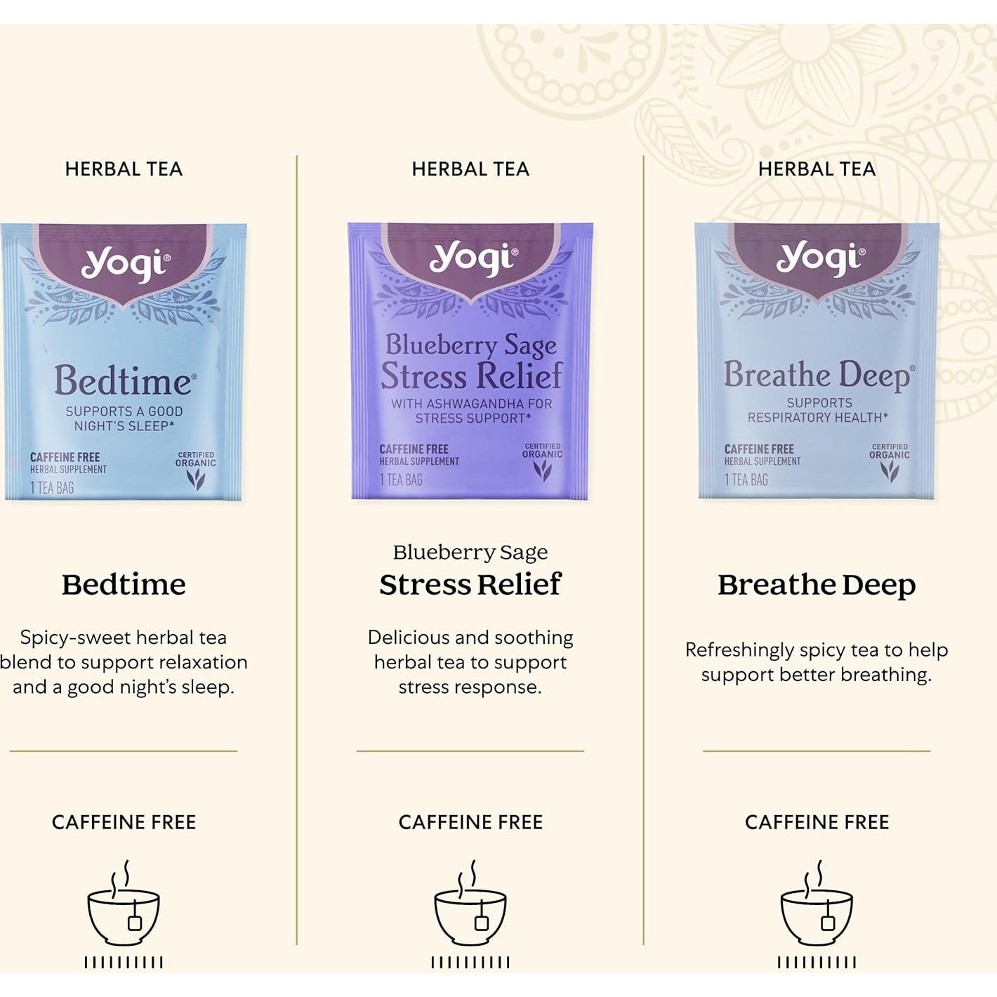 Set de Regalo de Té Orgánico Yogi - 9 Sabores, 45 Bolsitas