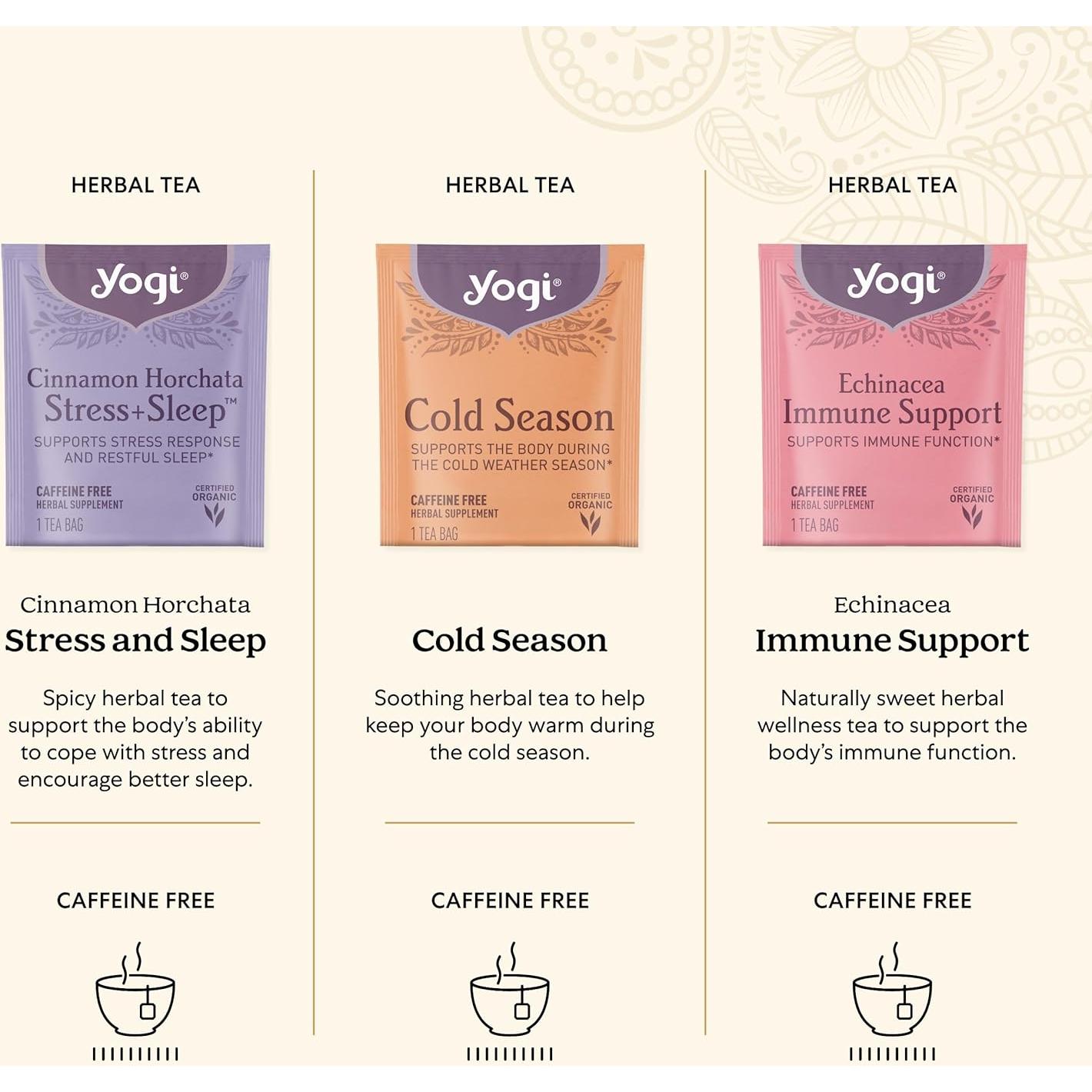 Set de Regalo de Té Orgánico Yogi - 9 Sabores, 45 Bolsitas