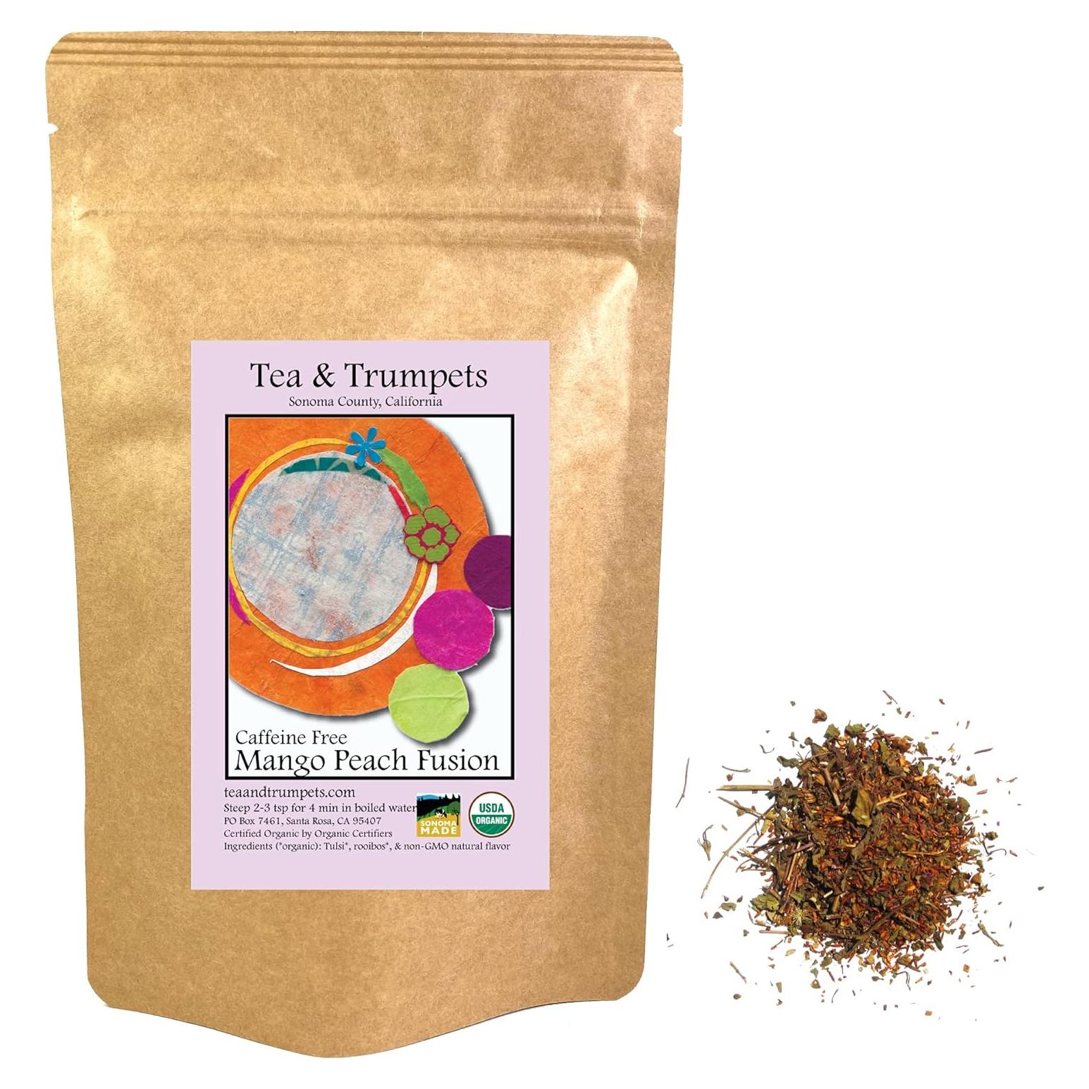 Té de Hierbas Orgánico USDA Mango y Durazno Tea & Trumpets 113 g