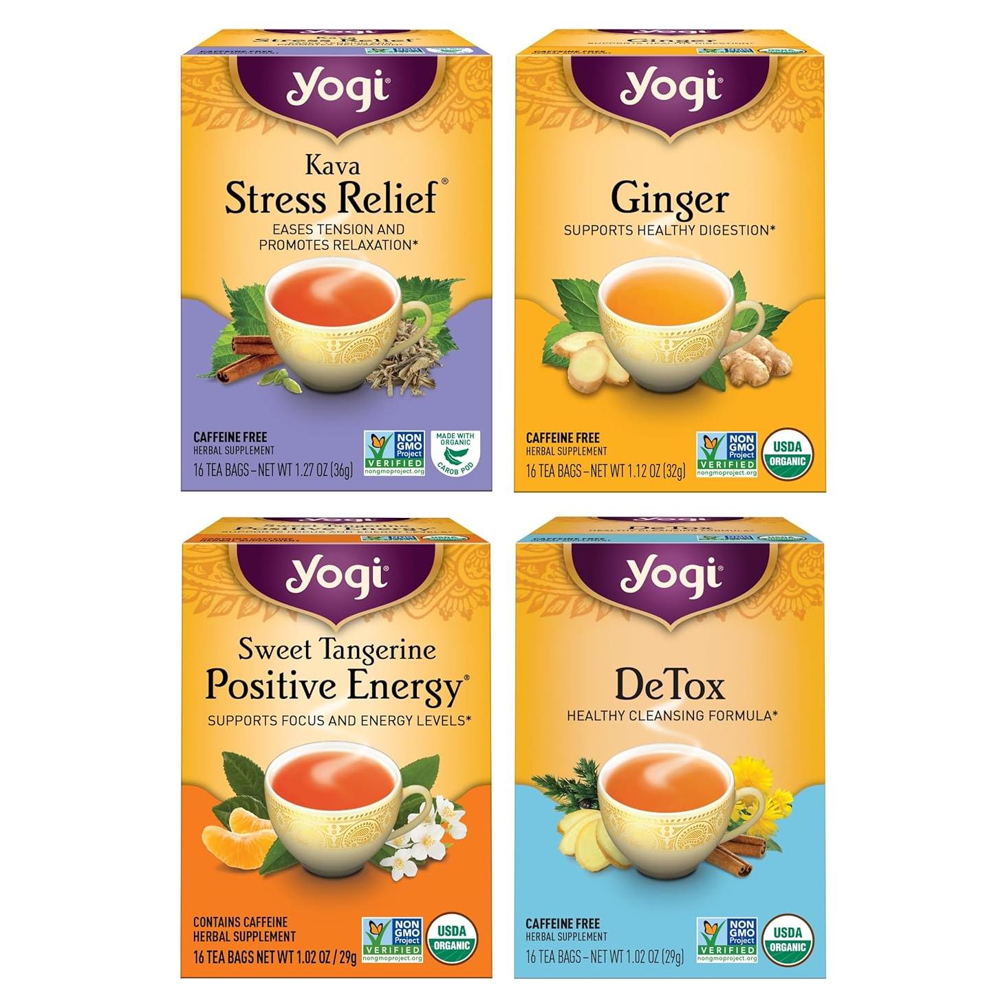 Paquete de Variedad Yogi Tea Bienestar - 64 Bolsitas Orgánicas