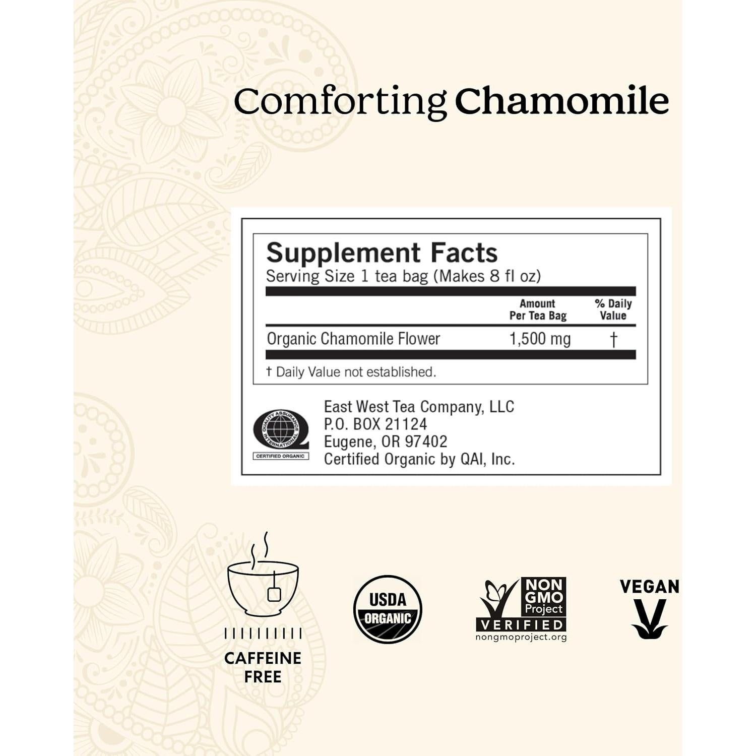 Té de Manzanilla Orgánica Yogi - 64 Bolsitas - Sin Cafeína