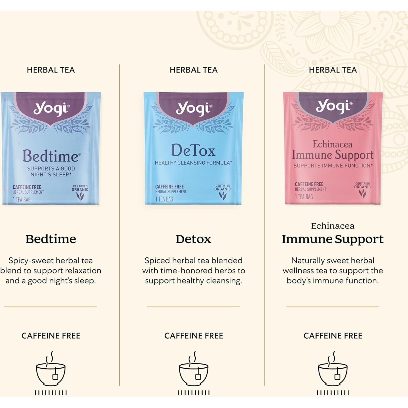 Caja de Regalo de Tés Orgánicos Yogi - 45 Bolsitas, 9 Variedades
