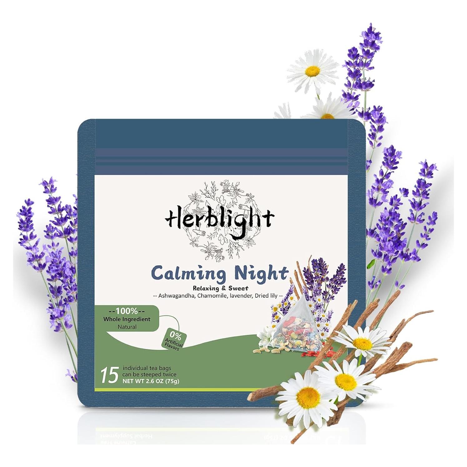 Té Calmante Nocturno Herblight 15 Bolsitas Orgánico Sin Cafeína