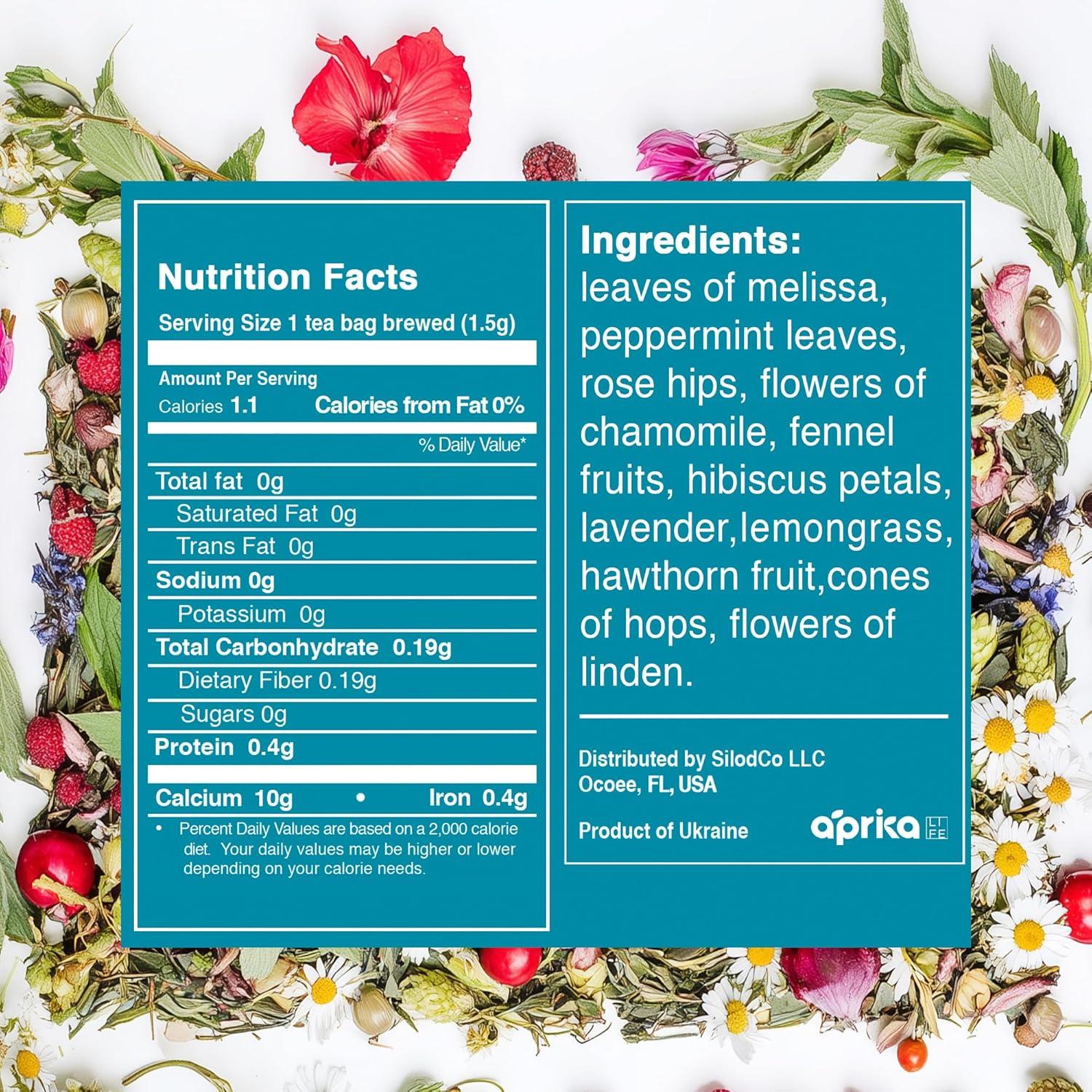 Té Herbal Natural Aprika Life para Dormir - 60 Bolsitas Sin Cafeína