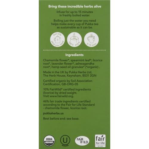 Té de Hierbas Orgánico Pukka Paz - 20 Bolsitas Sin Cafeína