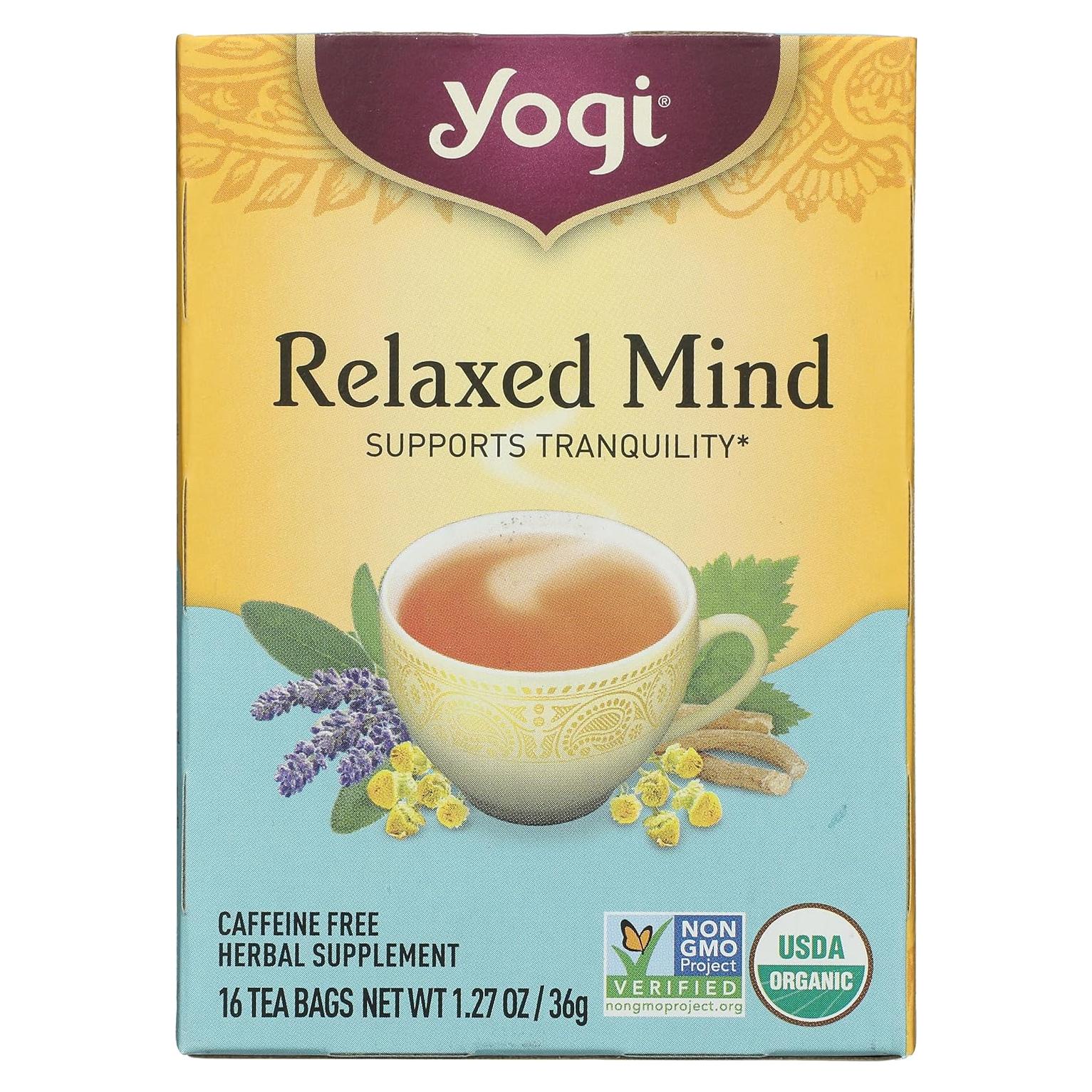 Té Relajante Yogi Tea Mente Relajada 16 Bolsitas 100% Natural