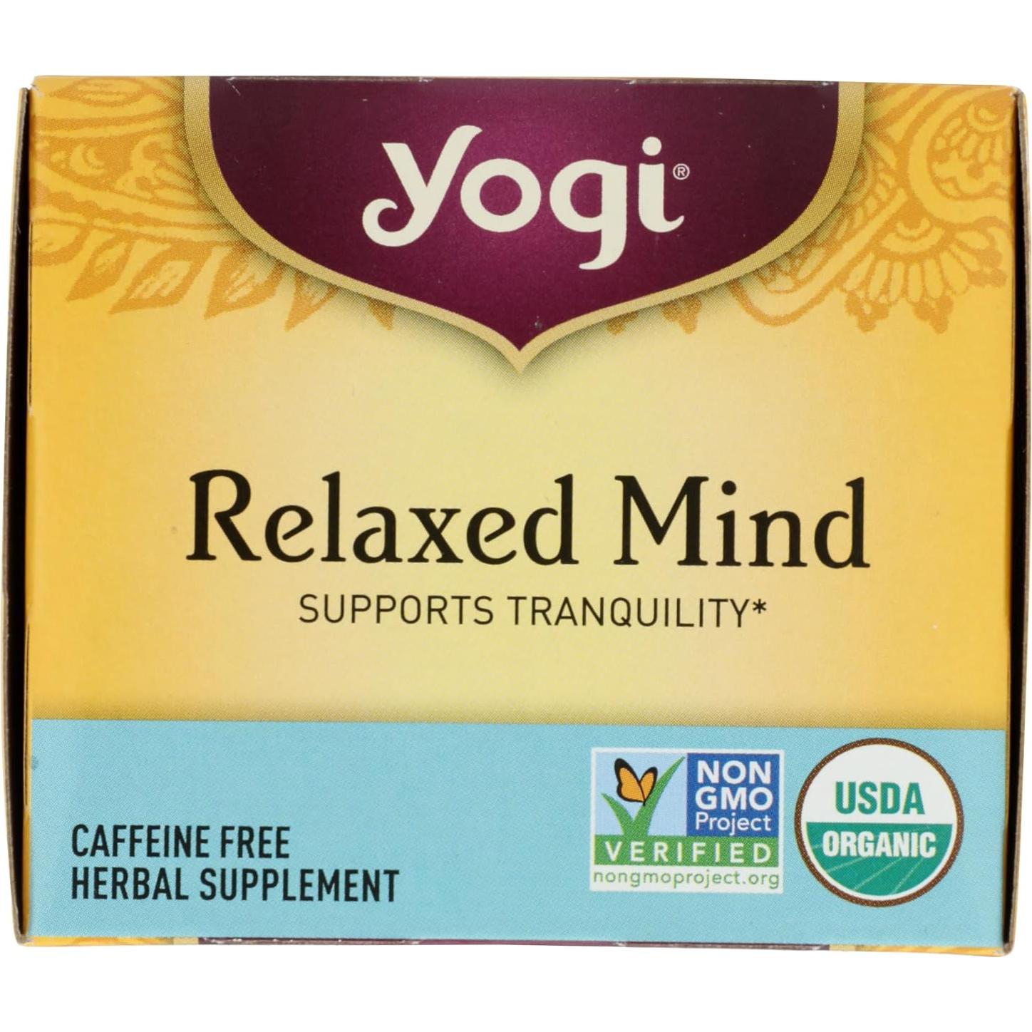 Té Relajante Yogi Tea Mente Relajada 16 Bolsitas 100% Natural