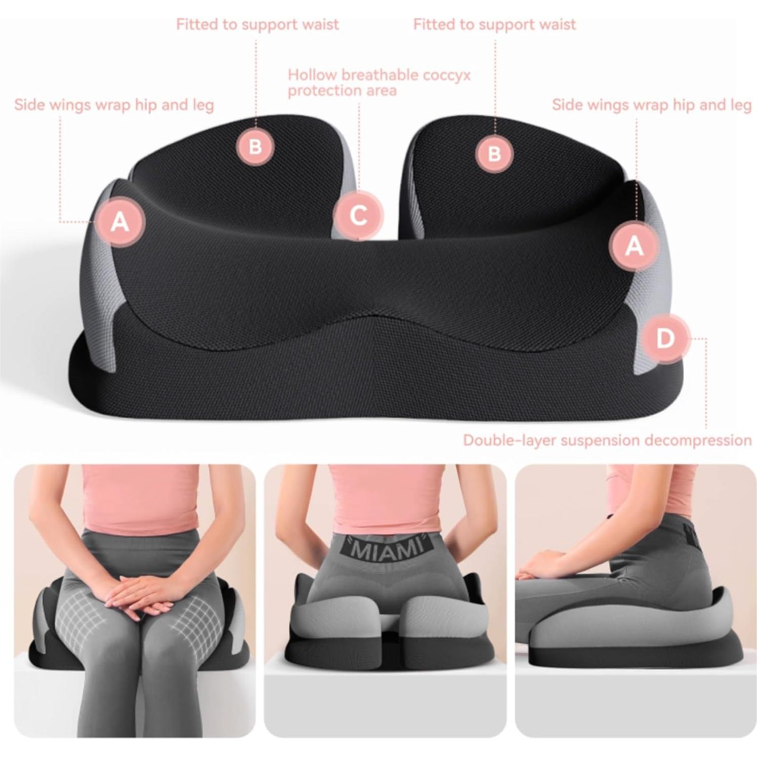 Cojín Viscoelástico ZFUHWT para Silla de Oficina y Coche